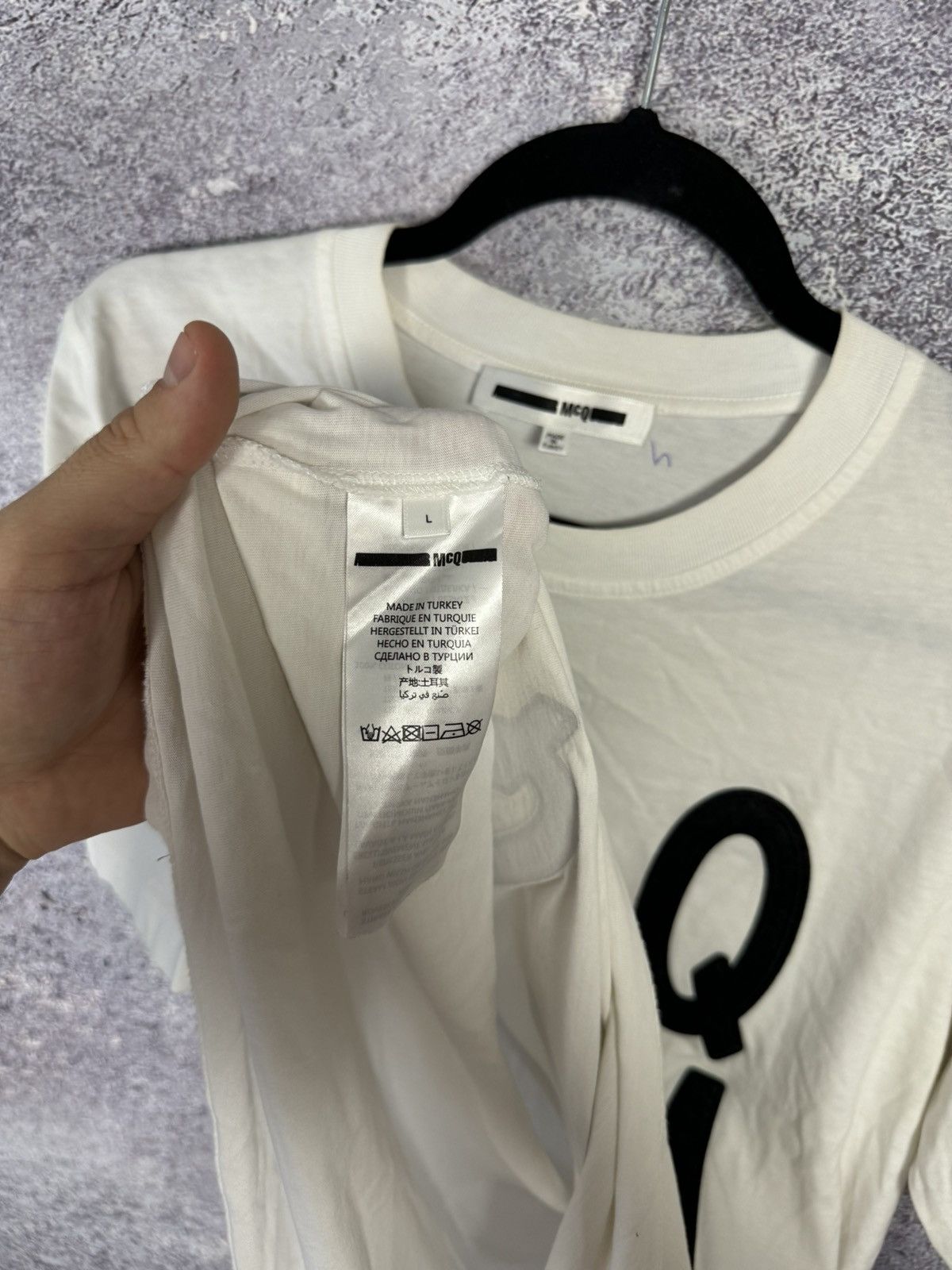 Alexander McQueen × MCQ McQ Alexander McQueen Big Mirror Logo White T-Shirt Large Size US L / EU 52-54 / 3 - 12 Thumbnail