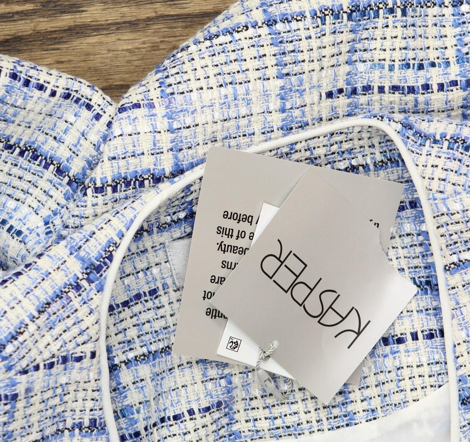 Other Nwt Kasper Tweed Blazer Jacket California Sky Blue Multi 8 Size M / US 6-8 / IT 42-44 - 3 Thumbnail