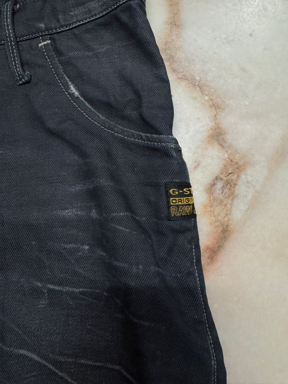 G-Star 💥3D Powell💥90s Style G Star Raw Mudwash Black Denim Sick Size US 27 - 8 Thumbnail