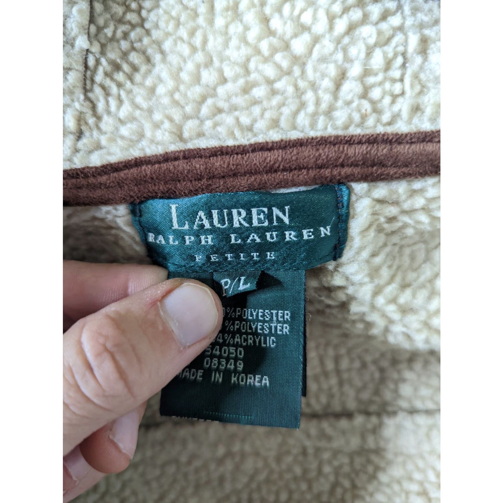 Ralph Lauren VINTAGE Ralph Lauren Vegan Faux Leather Suede Coat Jacket Sherpa Lined Hooded Large PS Brown Womens Coat Size L / US 10 / IT 46 - 5 Thumbnail