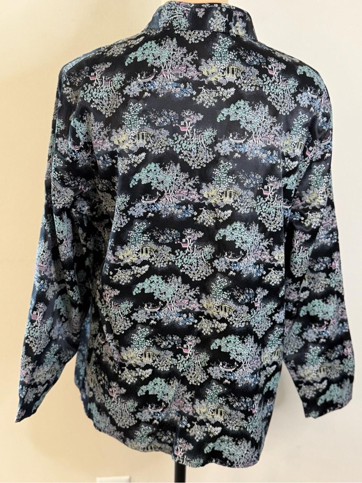 Industry of All Nations Notations kimono jacket floral Asian inspired colorful SZ LG Size L / US 10 / IT 46 - 4 Thumbnail
