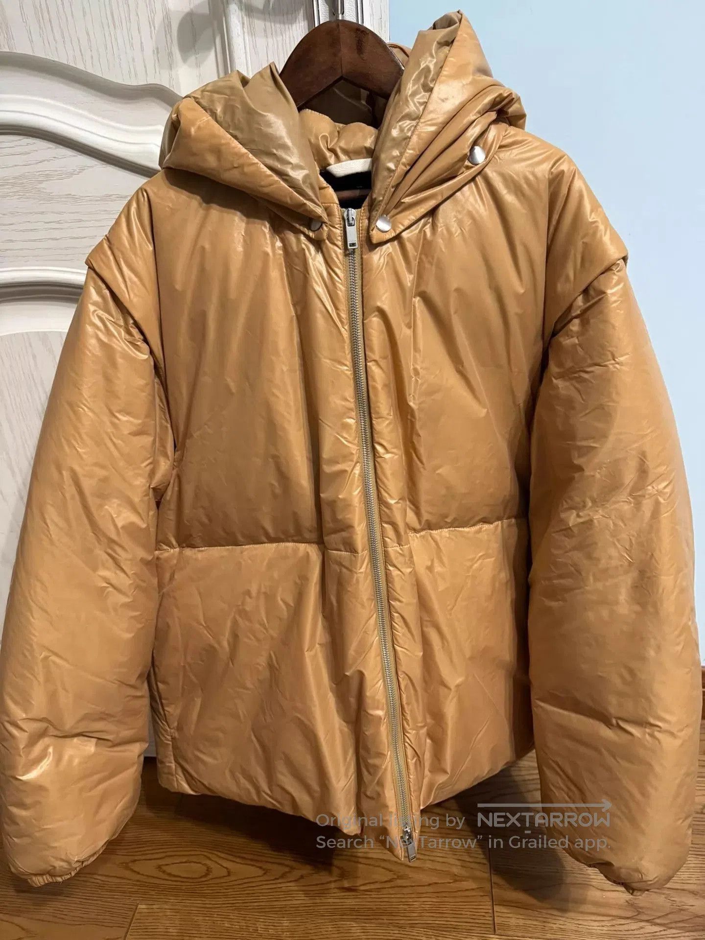 Jil Sander Brown Puffer Jacket with Hood Size S. Size US S / EU 44-46 / 1 - 3 Thumbnail