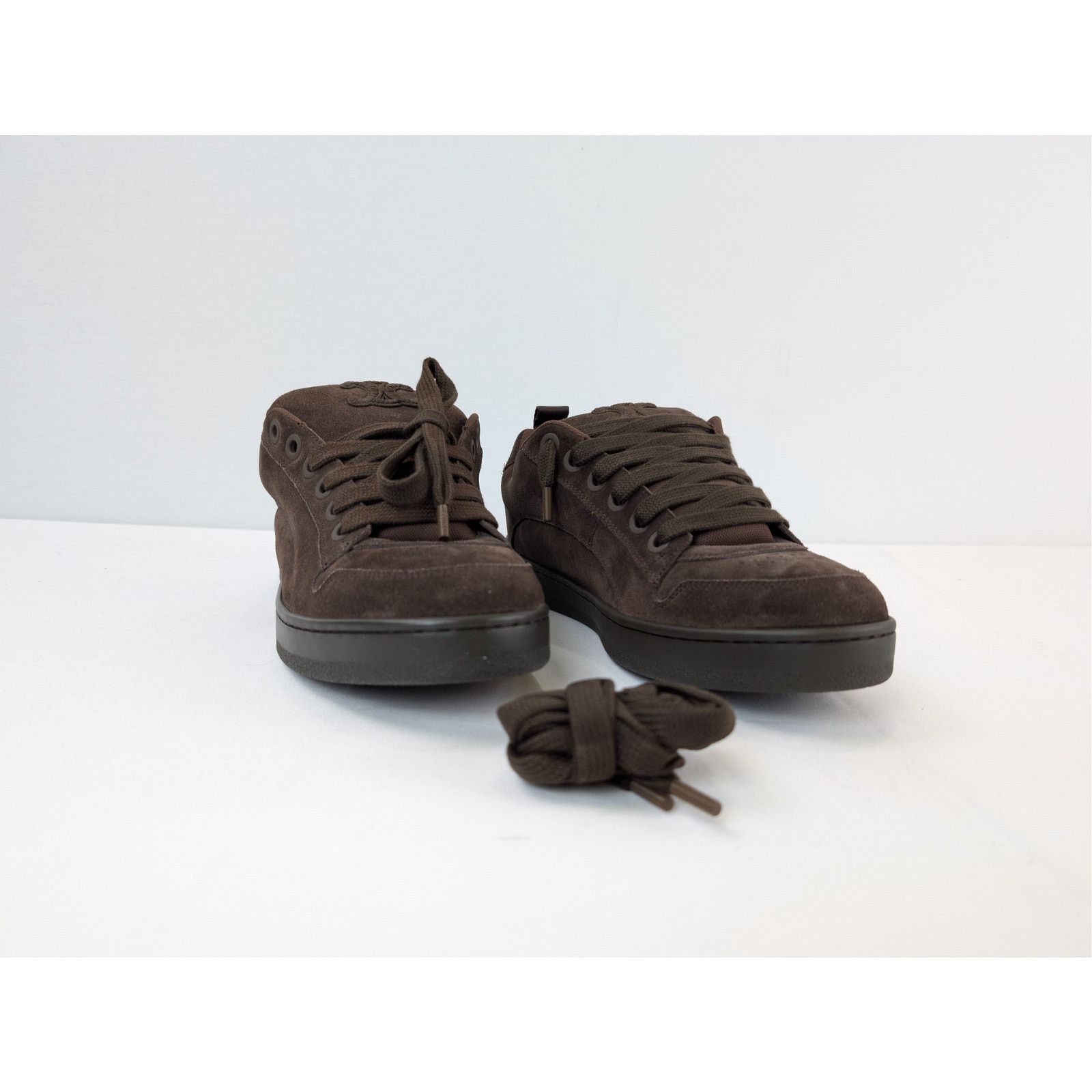 Celine o1rshd1 Suede Calfskin & Mesh Huntington Low top Sneakers Size US 9 / EU 42 - 5 Thumbnail