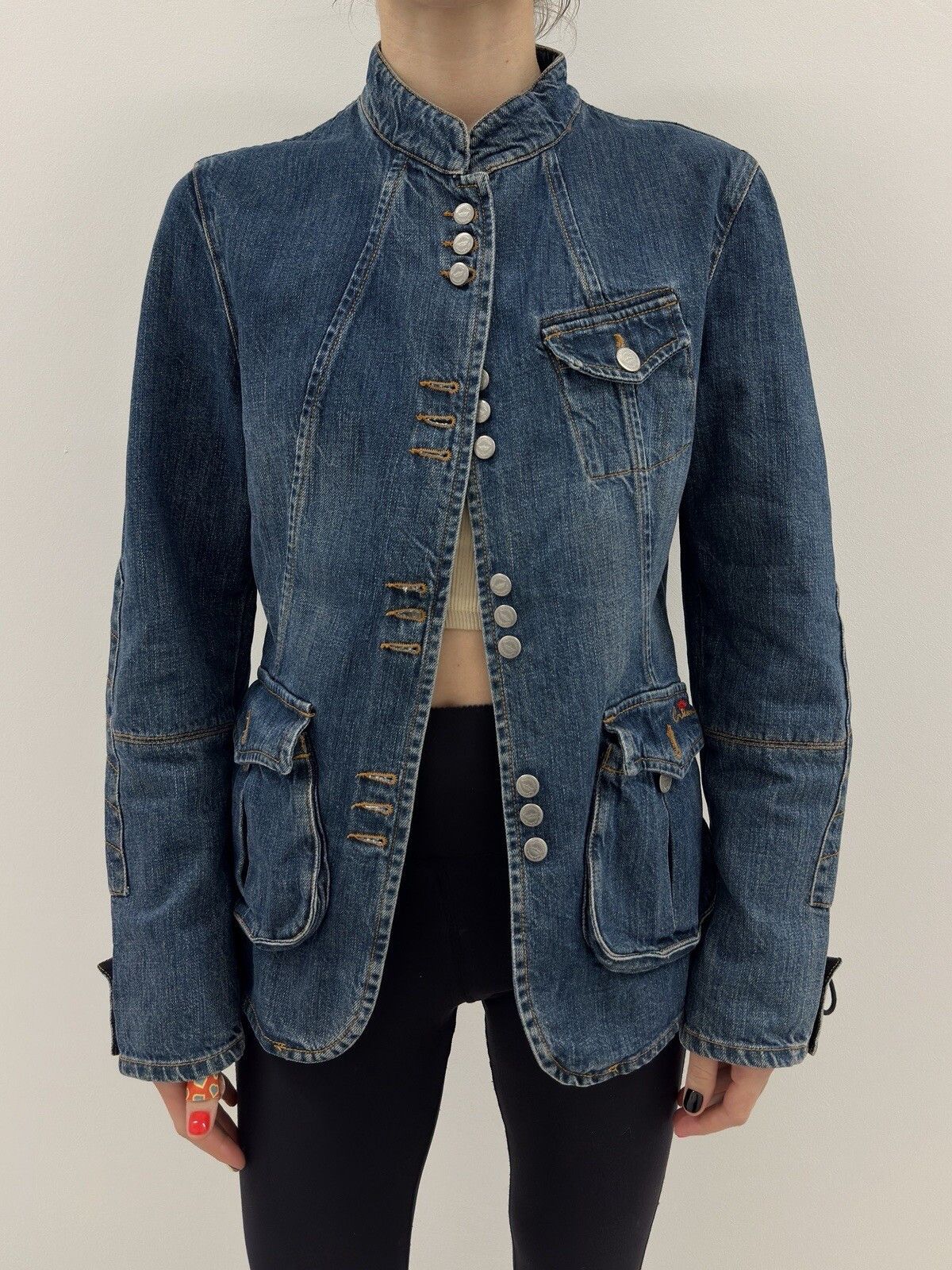 Vintage Vintage Corleone Denim Fitted Jacket Y2K 2000`s Swag Size M / US 6-8 / IT 42-44 - 3 Thumbnail