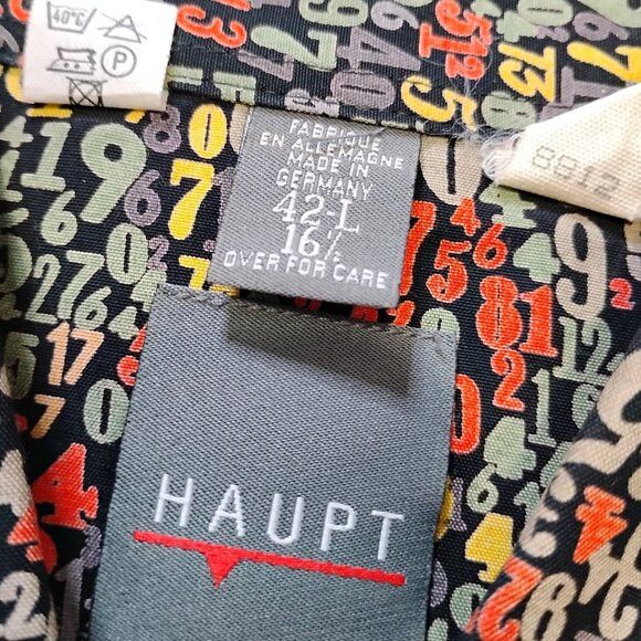Haupt Vintage Haupt Numbers Digits Button Shirt Short Sleeve Size US L / EU 52-54 / 3 - 4 Thumbnail