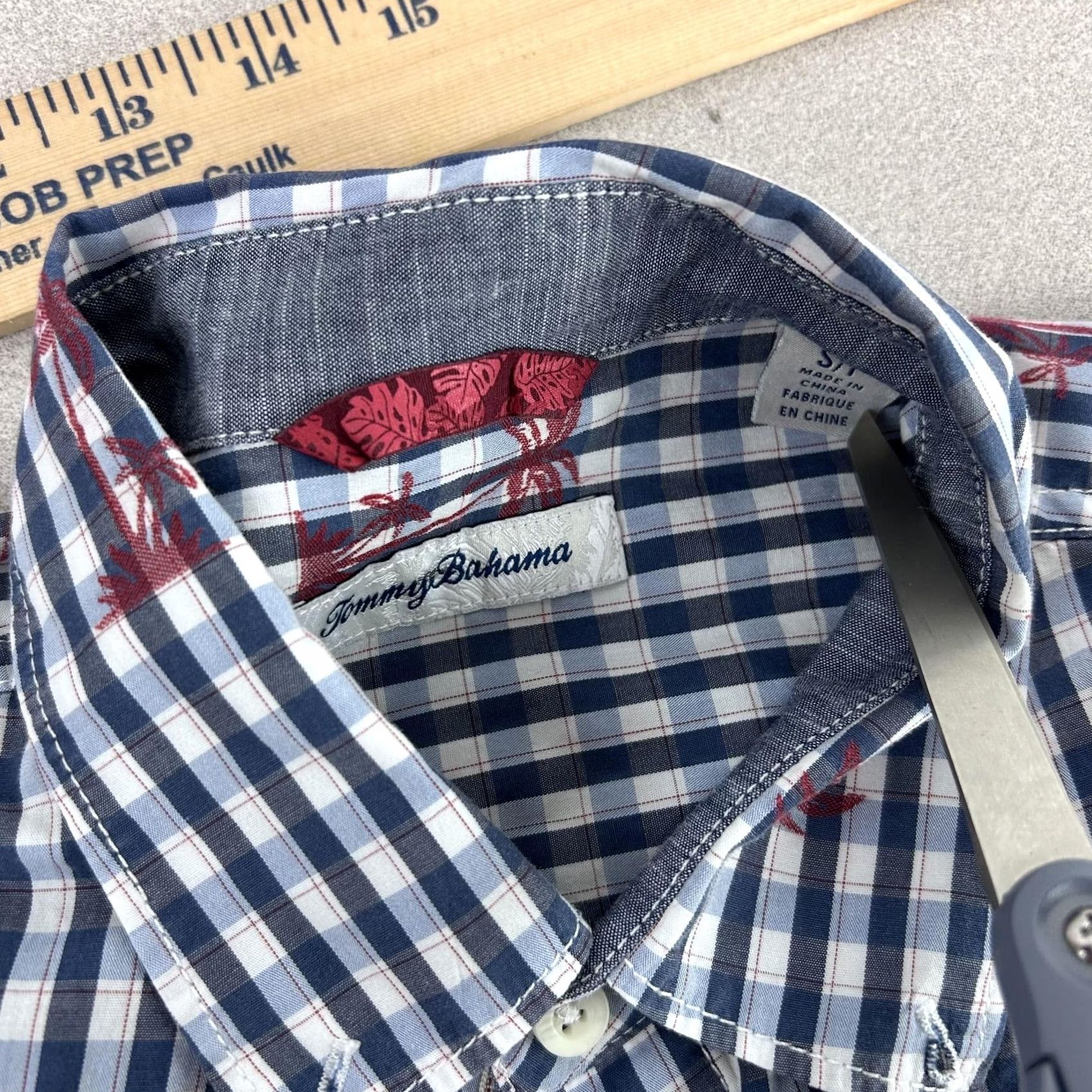 Tommy Bahama Tommy Bahama Shirt Mens S Blue White Gingham Palm Tree Button-Down Cotton Size US S / EU 44-46 / 1 - 4 Thumbnail