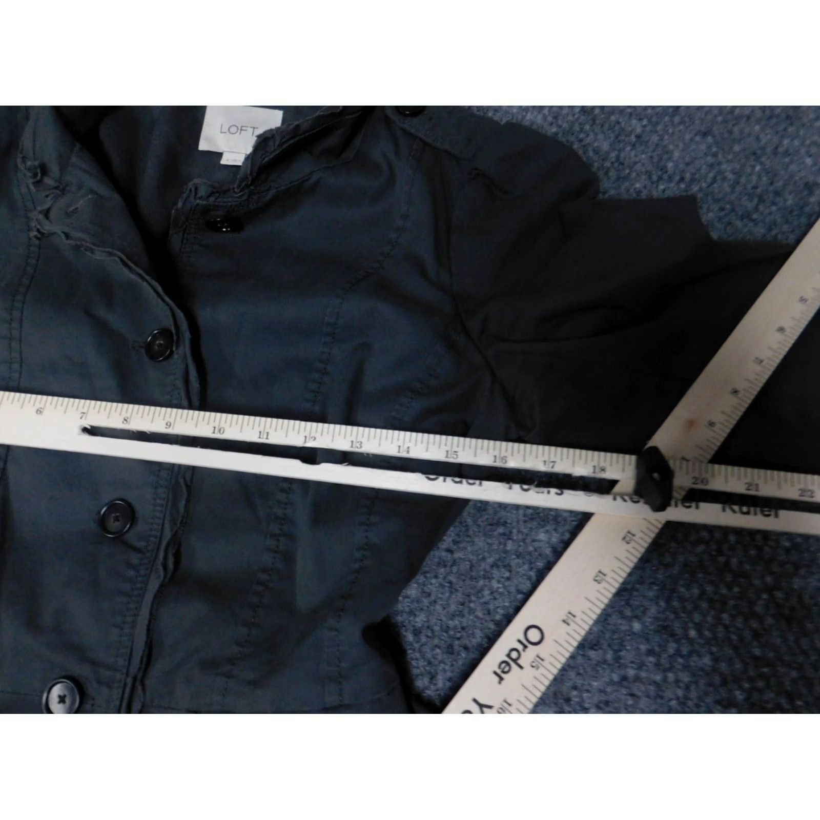 Ann Taylor Ann Taylor Loft Jacket Ladies 4 Gray Trench Coat Button Collar Long Sleeve Cotton Knit Embroidered Casual Mid-Length Belt Size S / US 4 / IT 40 - 5 Thumbnail