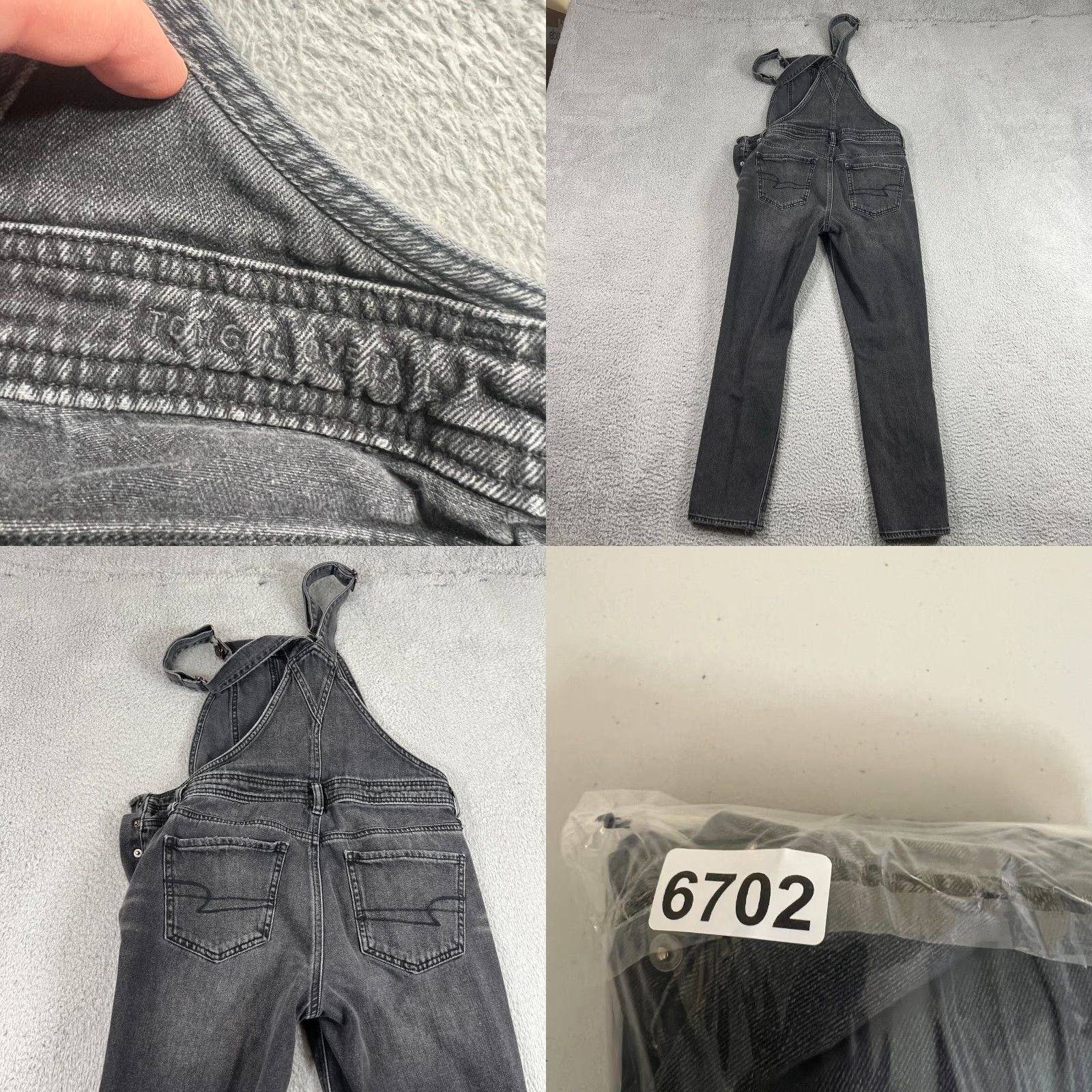 American Eagle Outfitters VINTAGE American Eagle Overalls Womens Small Black Distressed Denim Ranch Size 28" / US 6 / IT 42 - 8 Thumbnail