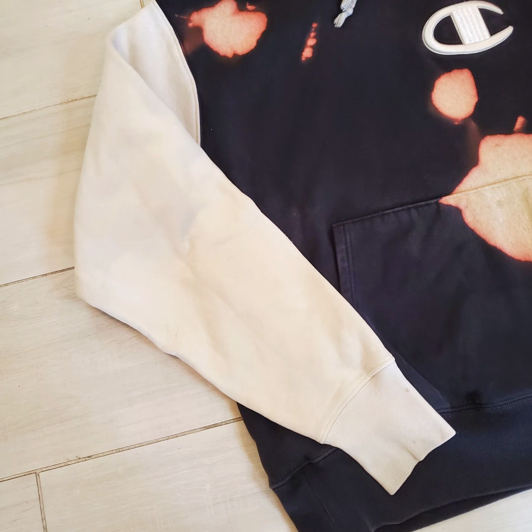 Champion Champion Hoodie Men L Black White Gray Colorblock Embroidered Reverse Weave Geometric Multicolor Crew Neck Fleece Pocket Regular Size Size US L / EU 52-54 / 3 - 2 Thumbnail