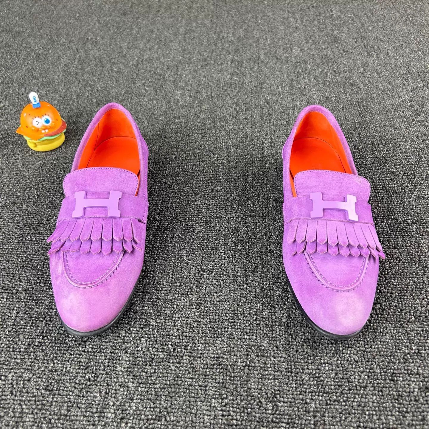 Hermes Hermes Purple Suede H-Buckle Loafers 35.5 Size US 5 / IT 35 - 2 Thumbnail