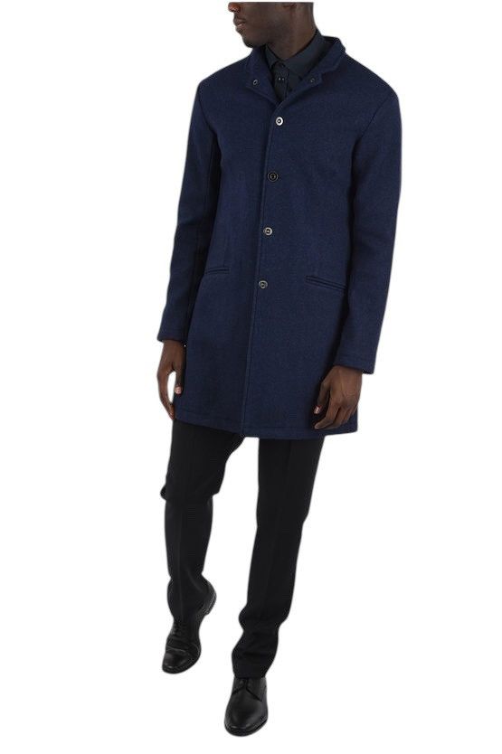 Armani Armani Jeans Snap Button Balmacaan Coat Size 50 Blue Colour Size US M / EU 48-50 / 2 - 1 Thumbnail