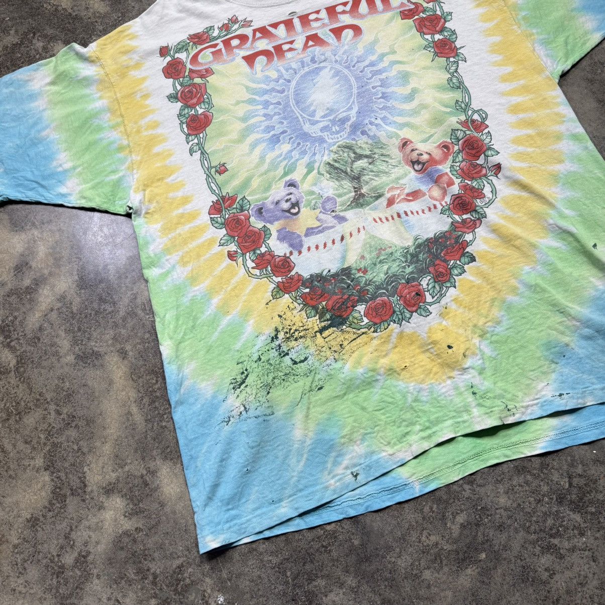 vintage grateful dead tye dye ying yang dragon band tshirt