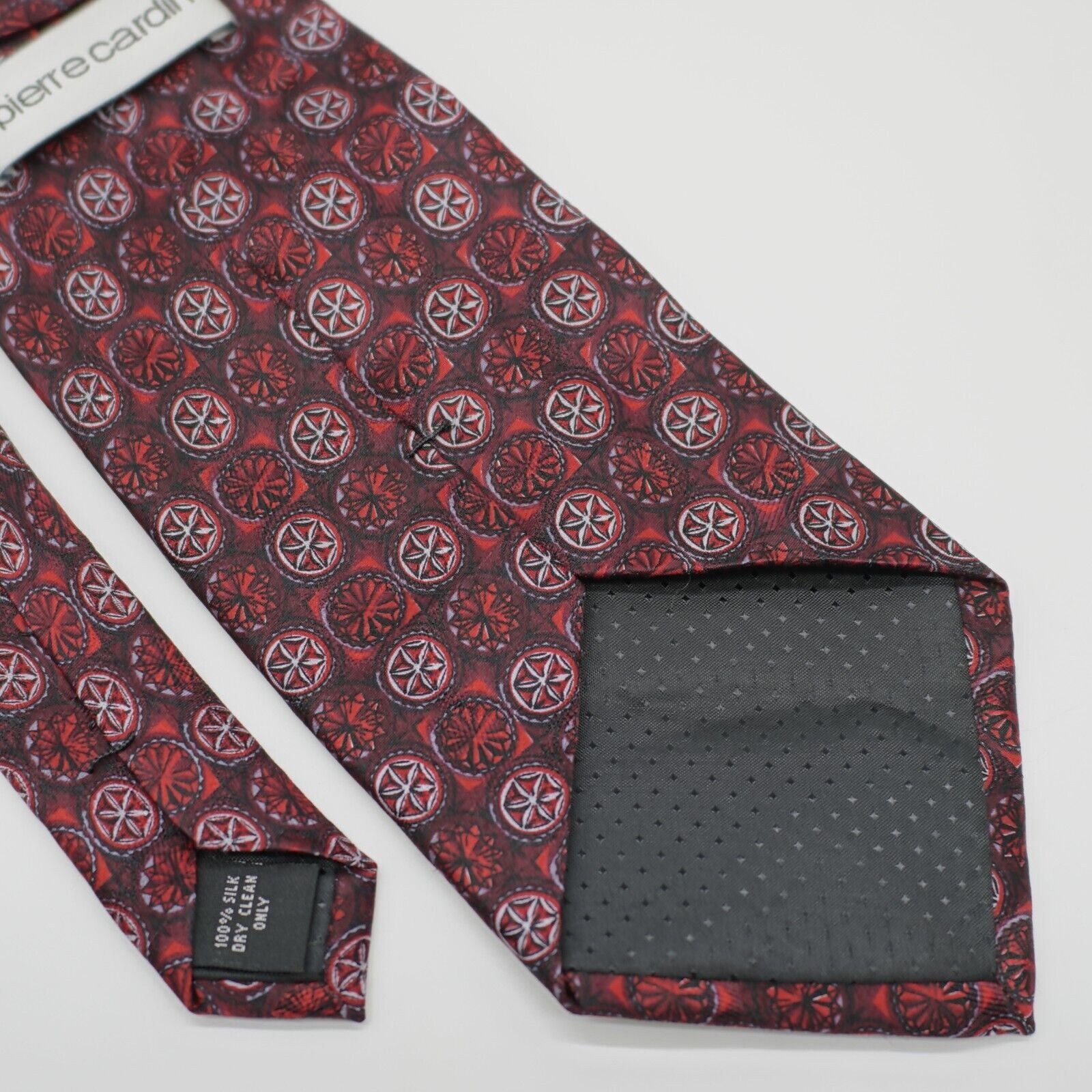 Pierre Cardin Pierre Cardin Red Geometric Print Wide Silk Tie Size ONE SIZE - 5 Thumbnail