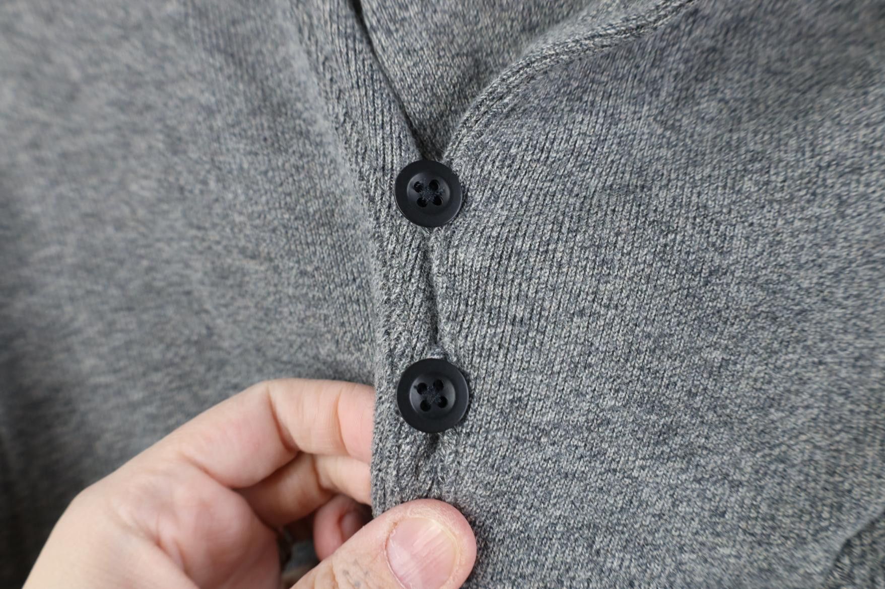 Polo Ralph Lauren Vintage 90s Ralph Lauren Cotton Knit Shawl Sweater Gray Size US M / EU 48-50 / 2 - 6 Thumbnail