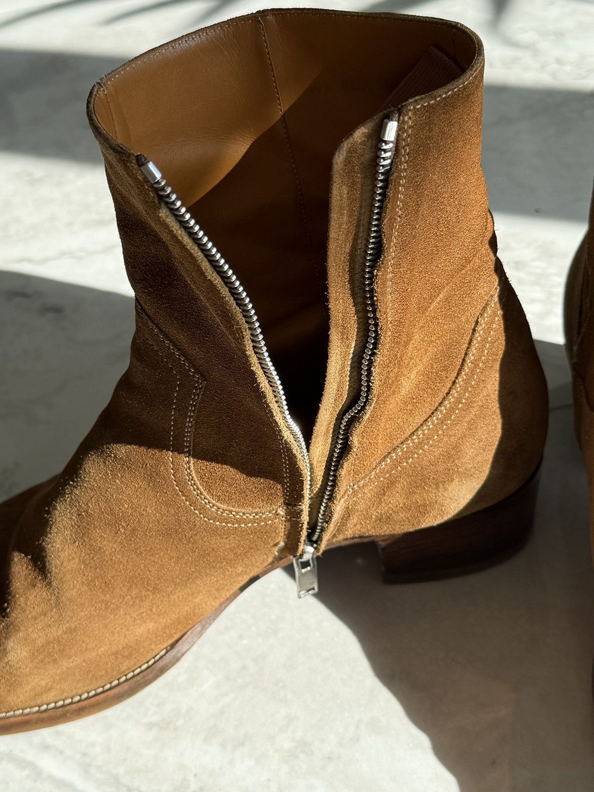Saint Laurent Paris Classic Hedi Slimane Wyatt 40 Tobacco Suede Boots Size US 13 / EU 46 - 7 Thumbnail