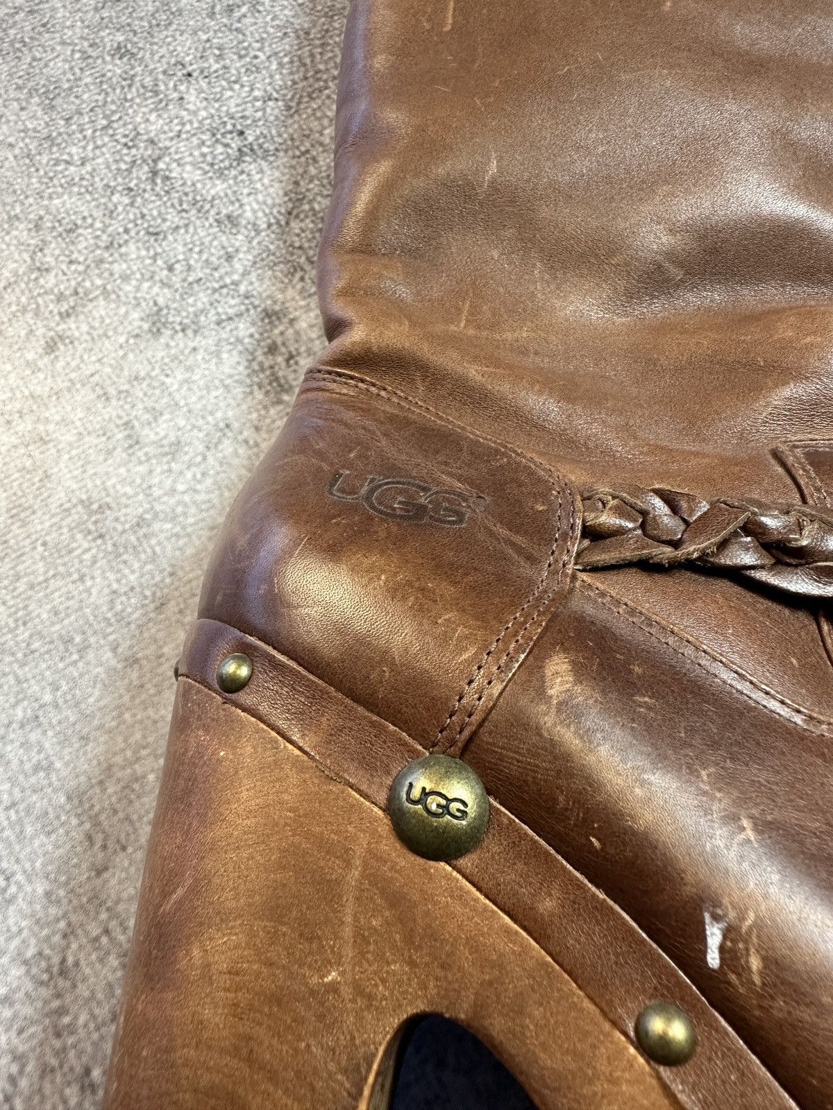 Ugg × Vintage Y2K Vintage Leather UGG High Boots Streetwear Rare USA 9 Size US 9 / IT 39 - 4 Thumbnail