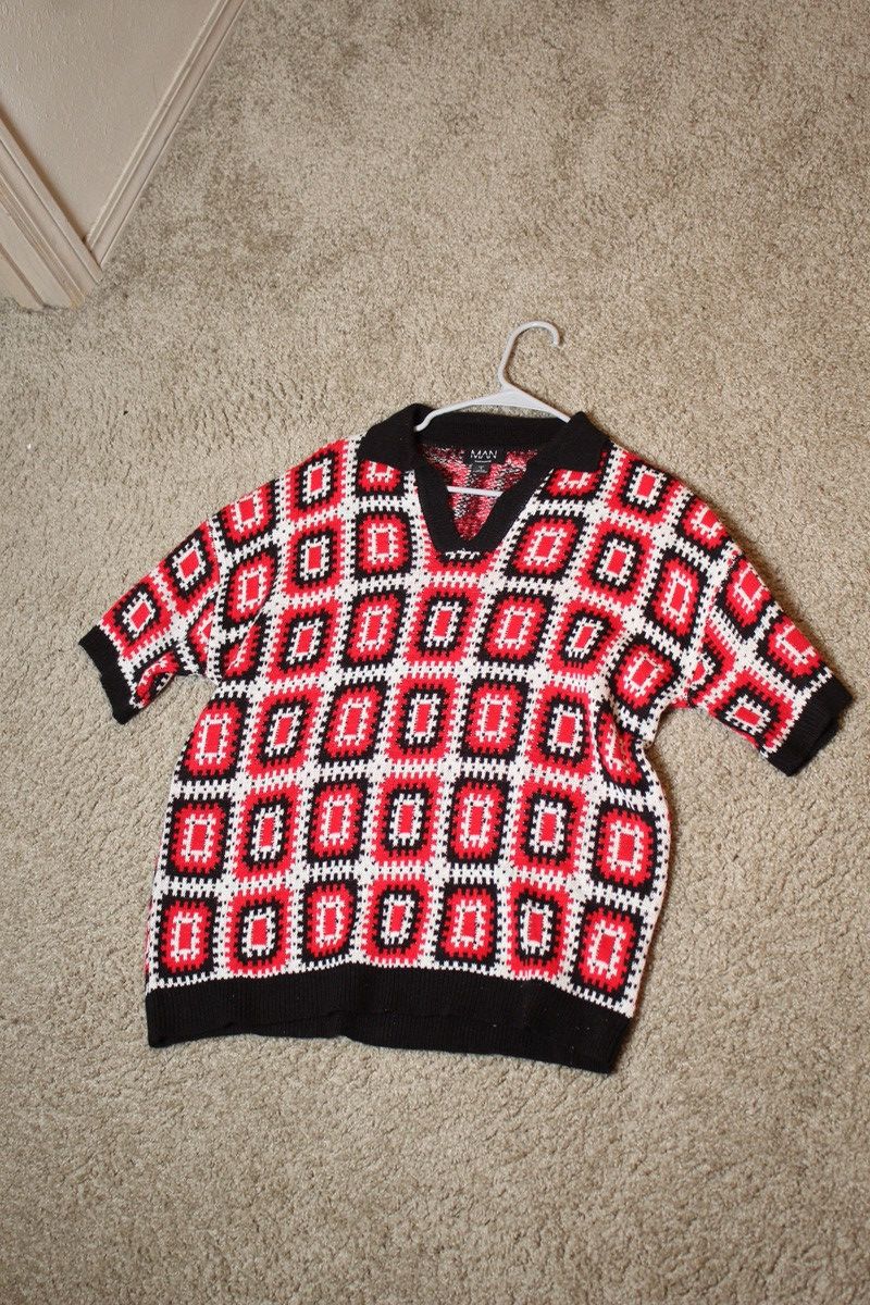 Boohoo Red crochet sweater Size US S / EU 44-46 / 1 - 1 Thumbnail