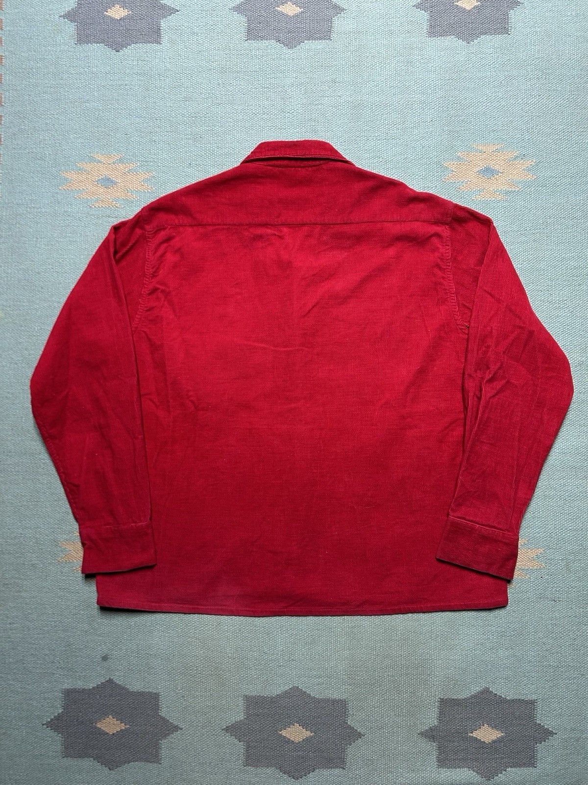 Vintage Vtg 50s button shirt loop collar corduroy rockabilly large Size US L / EU 52-54 / 3 - 6 Thumbnail
