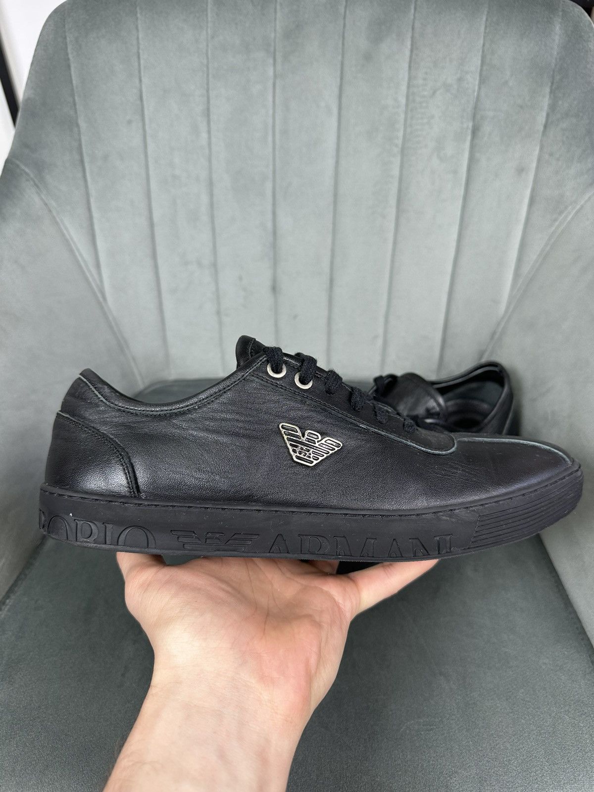 Armani × Emporio Armani Emporio Armani Leather Low Top Sneakers Shoes Men’s Black 41 Size US 8 / EU 41 - 13 Thumbnail