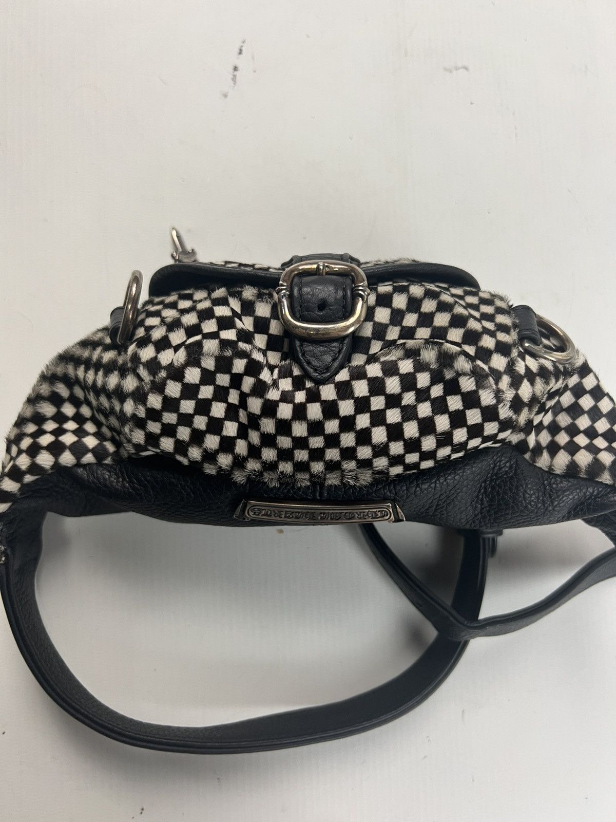 Chrome Hearts CHROME HEARTS CHECKERED PONYHAIR SATCHEL SNAT BAG SZ:OS Size ONE SIZE - 10 Thumbnail