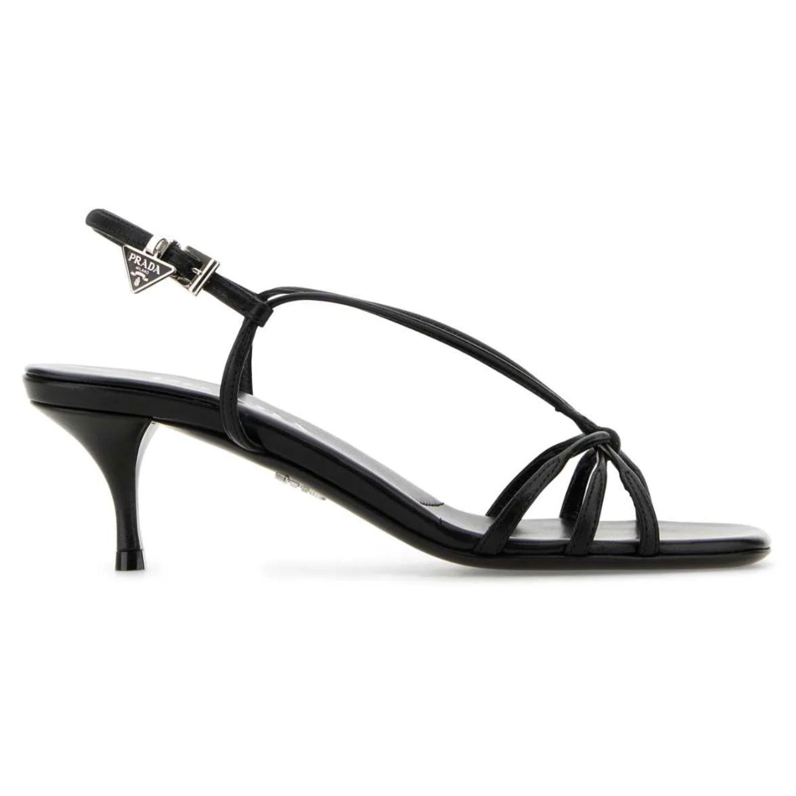 Prada Prada Capretto Strappy Black Leather Slingback Sandal 38 Size US 8 / IT 38 - 1 Thumbnail