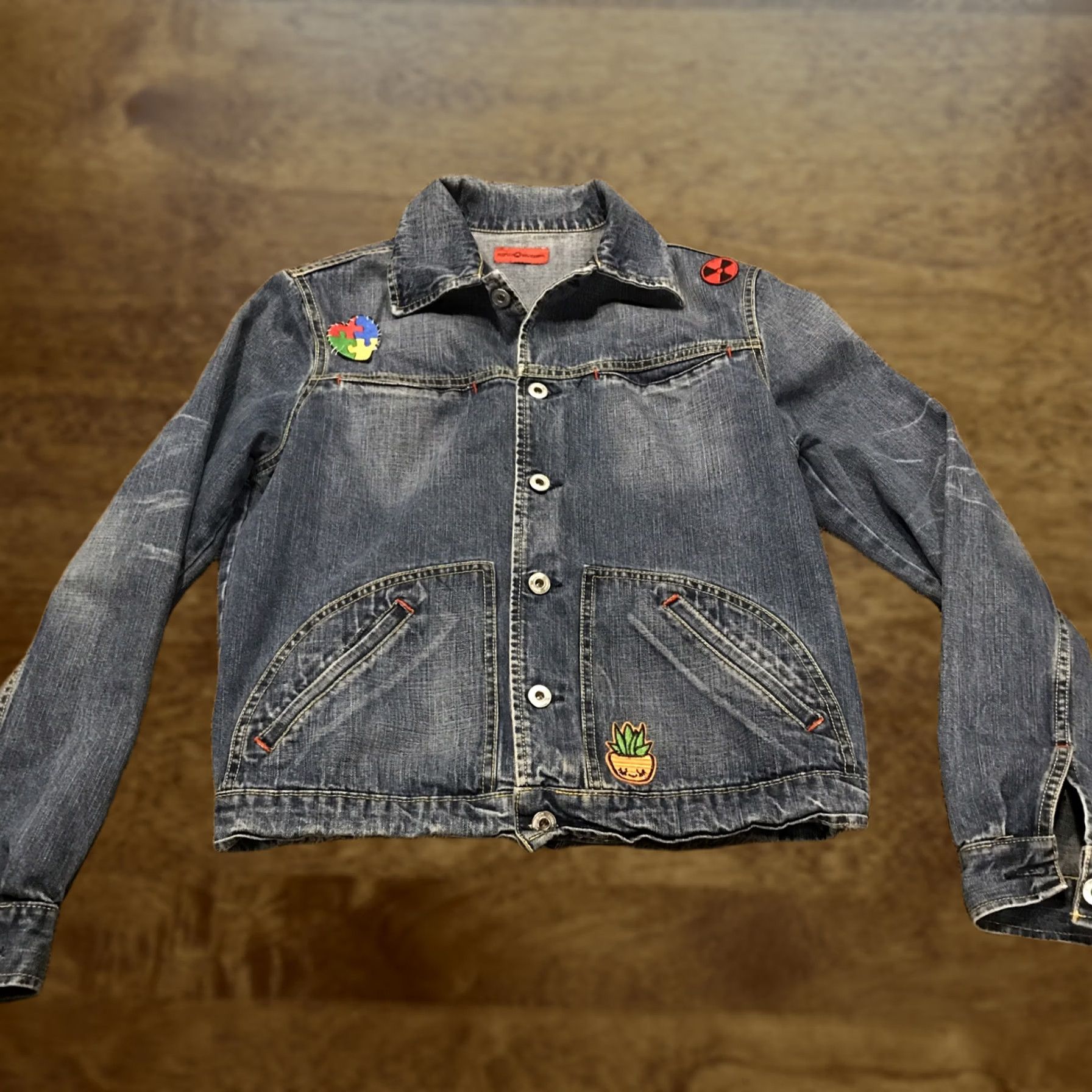 Vintage Jean Jacket Womens S Blue peoples wardrobe cotton denim Size 28" / US 6 / IT 42 - 1 Thumbnail