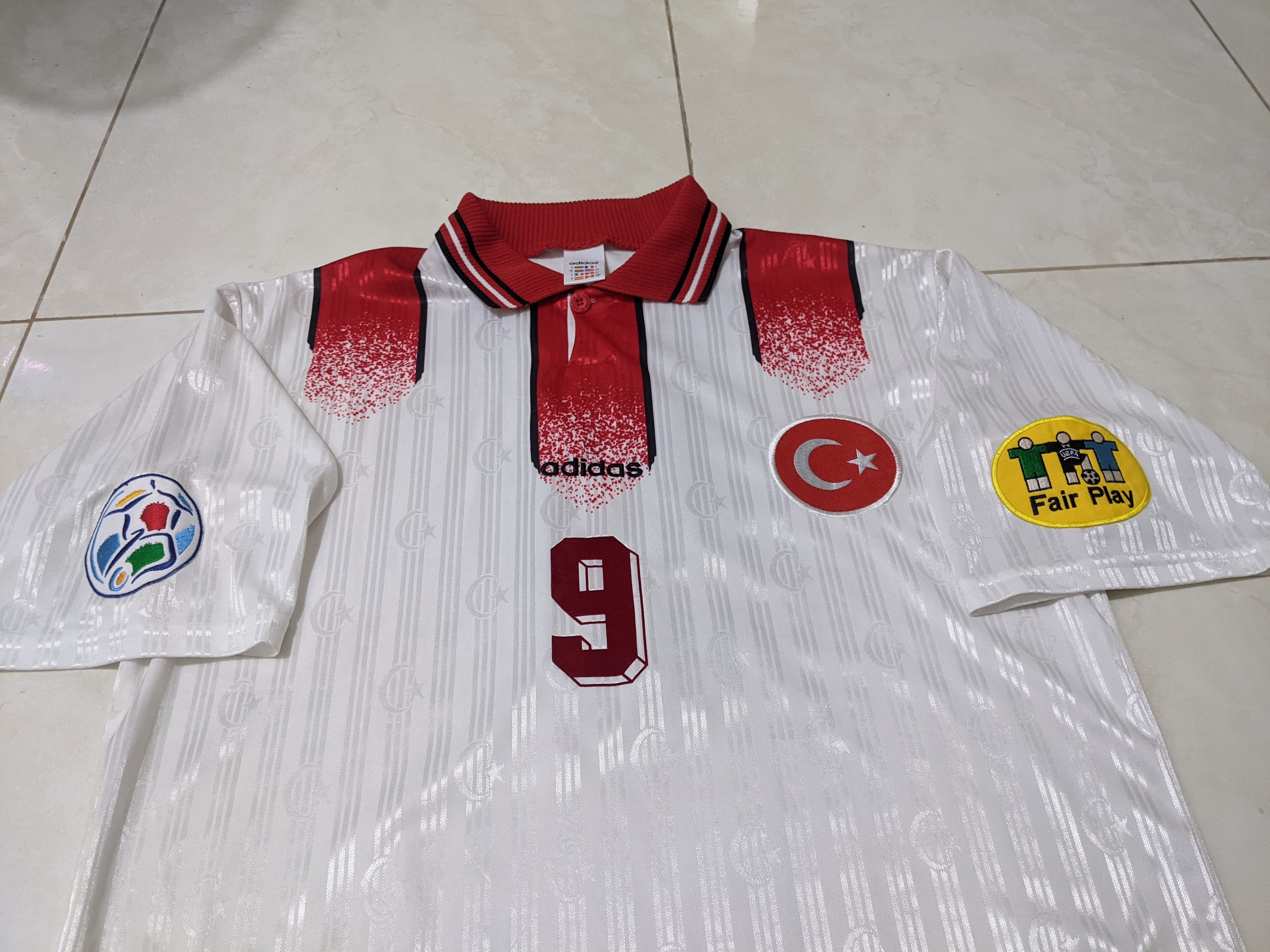 Adidas Jersey Turki euro 1996 home Hakan sukur football shirt Size US L / EU 52-54 / 3 - 3 Thumbnail