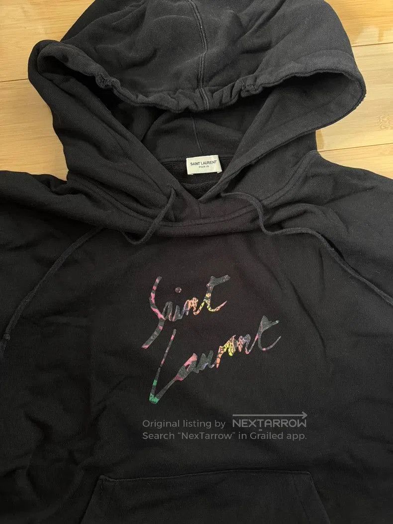 Saint Laurent Paris Saint Laurent Paris Black Hoodie Sweatshirt. Size US L / EU 52-54 / 3 - 2 Thumbnail