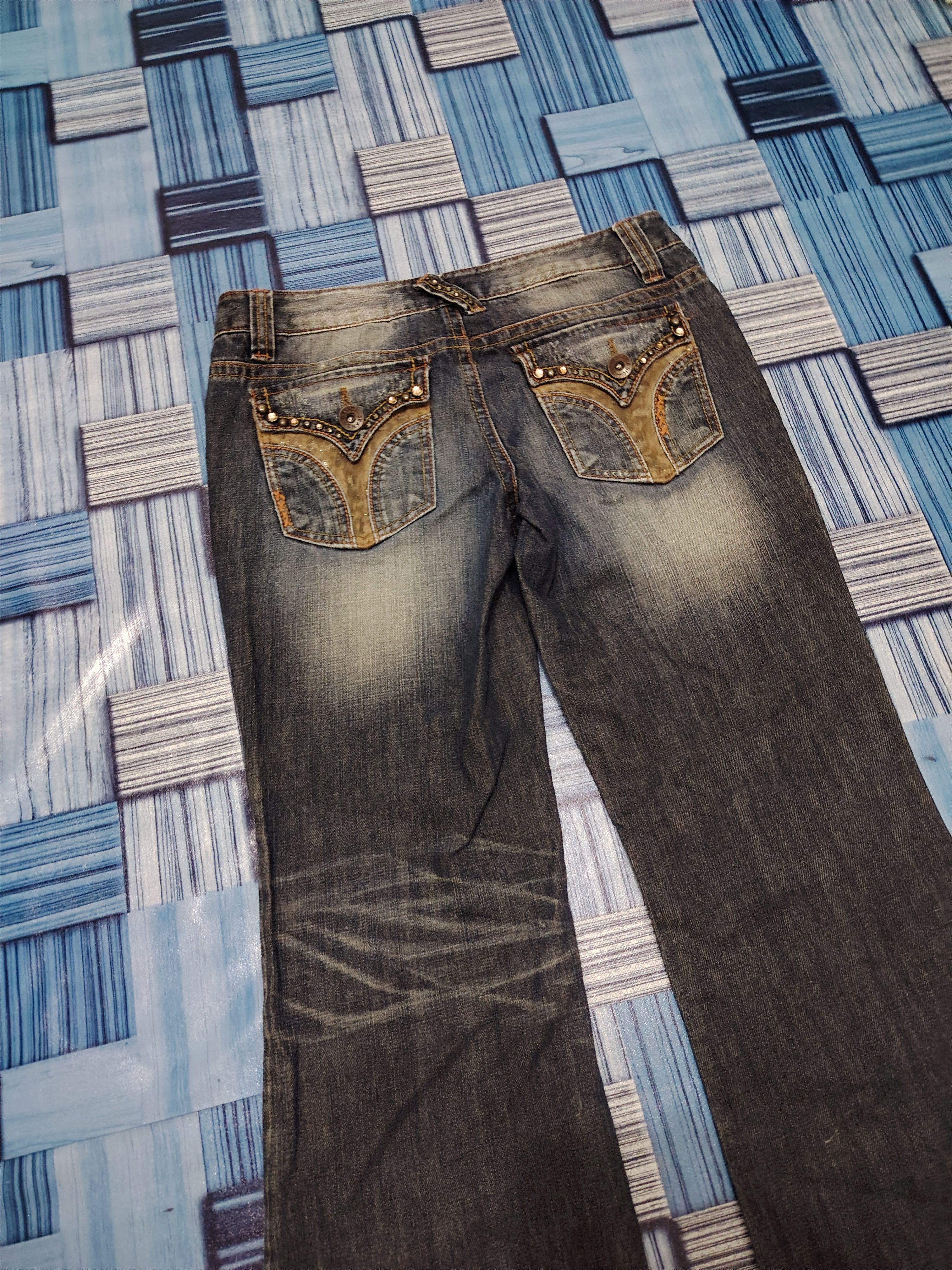 Hysteric Glamour 💥Insane💥 90s CUUM Flared Jeans Bootcut Tribal Pocket Size US 29 - 21 Thumbnail