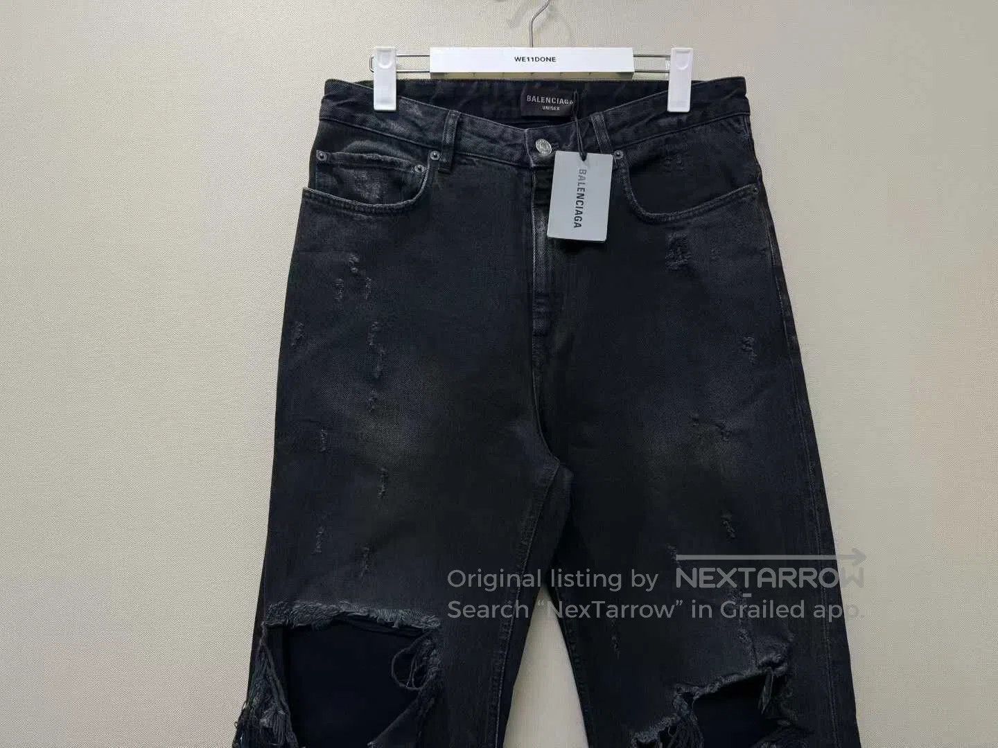 Balenciaga Balenciaga size M Black Mud-dyed Destroyed Denim Pants| Size US 27 - 2 Thumbnail