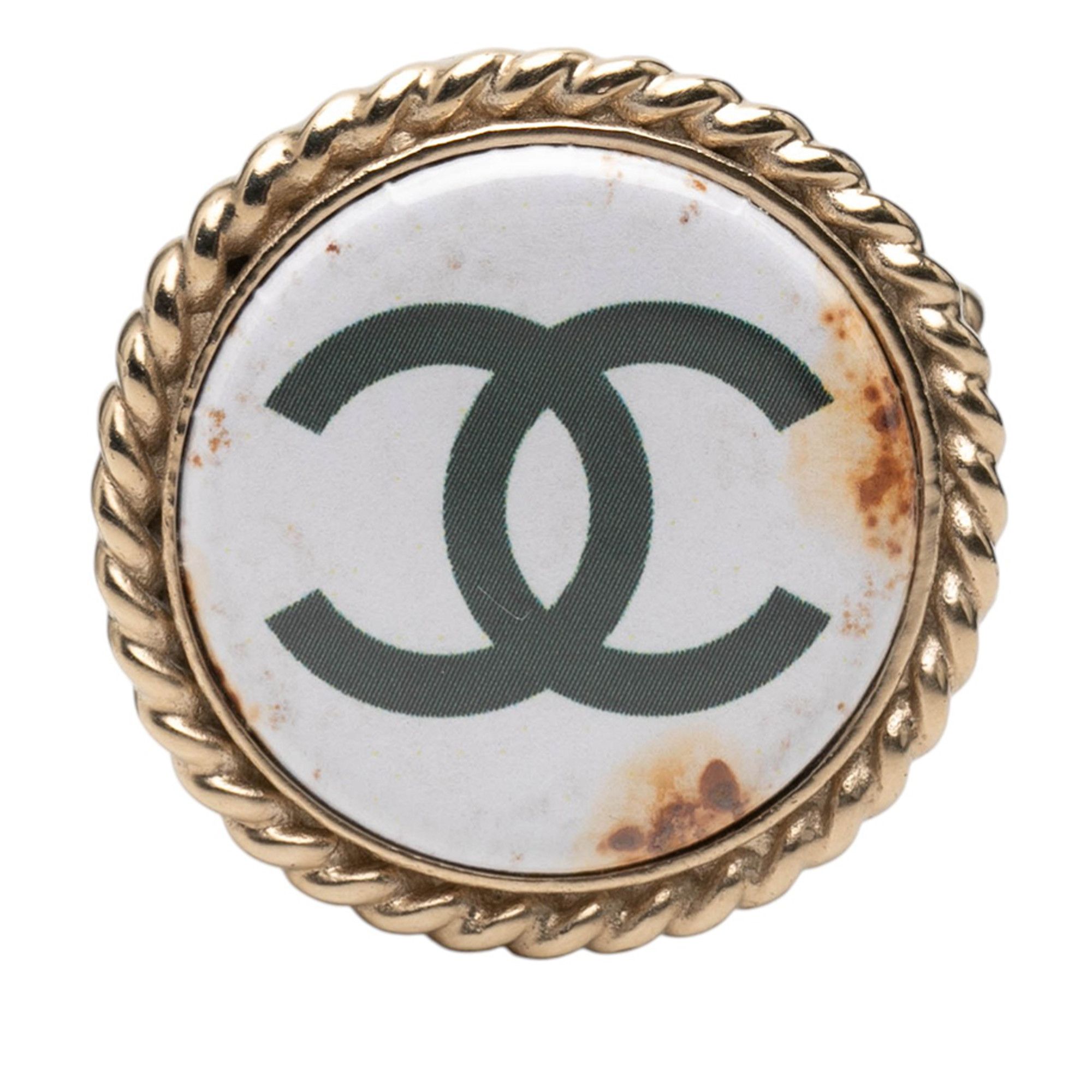 Chanel Chanel CC Resin Gold Plated Pin Brooch Size ONE SIZE - 1 Thumbnail