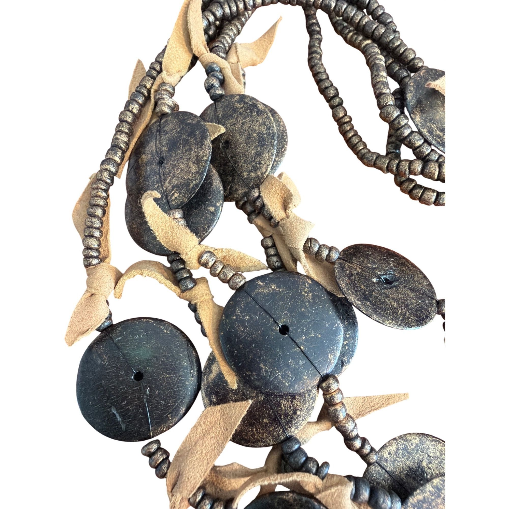 Other Trisha Waldron Leather & Bead Multistrand Necklace & Earring Size ONE SIZE - 3 Thumbnail