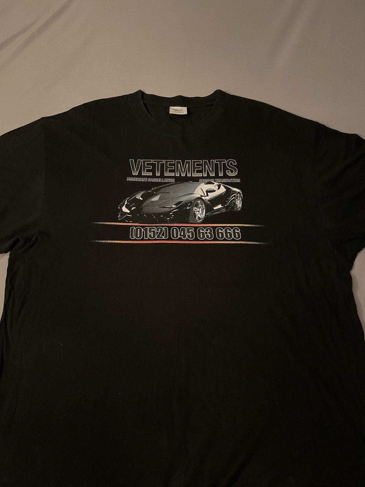 Vetements VETEMENTS Lamborghini Car Hotline T-Shirt black large RARE* Size US L / EU 52-54 / 3 - 1 Thumbnail