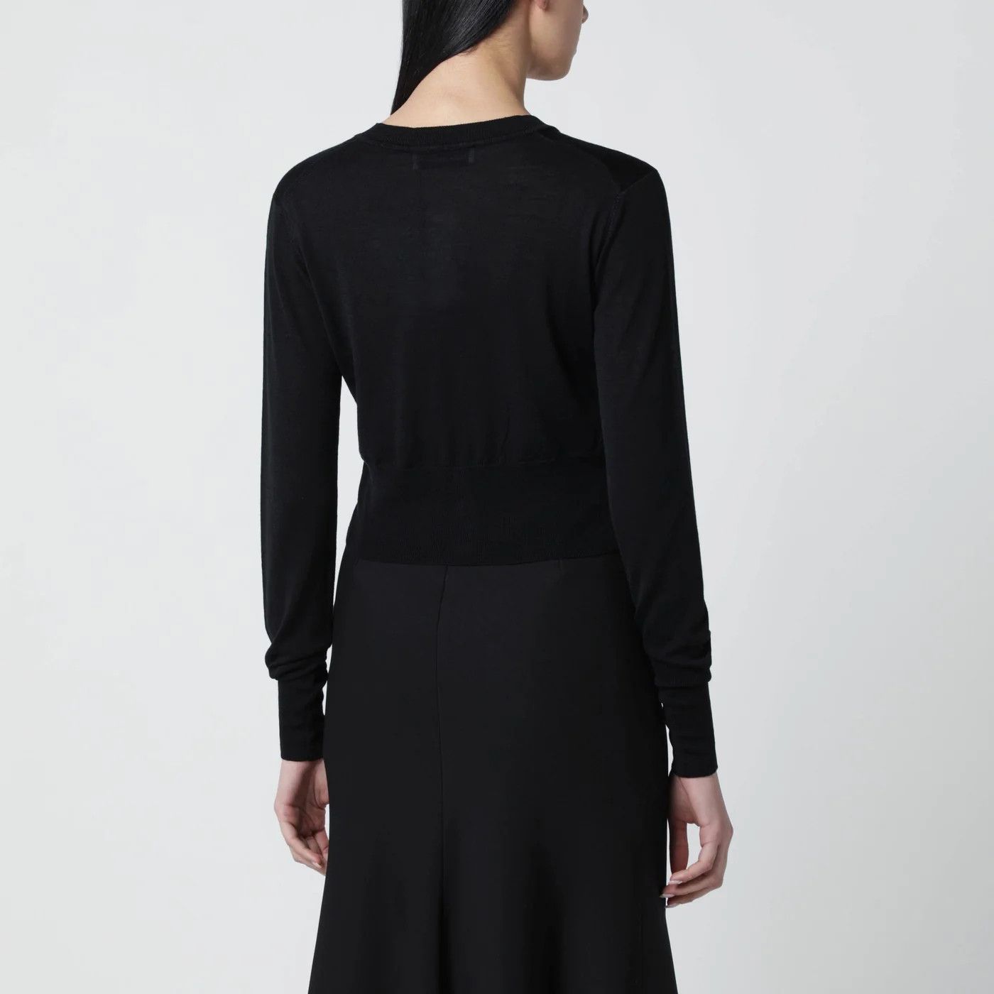 Vivienne Westwood o1d2blof0526 Cropped Wool And Silk Cardigan in Black Size L / US 10 / IT 46 - 3 Thumbnail