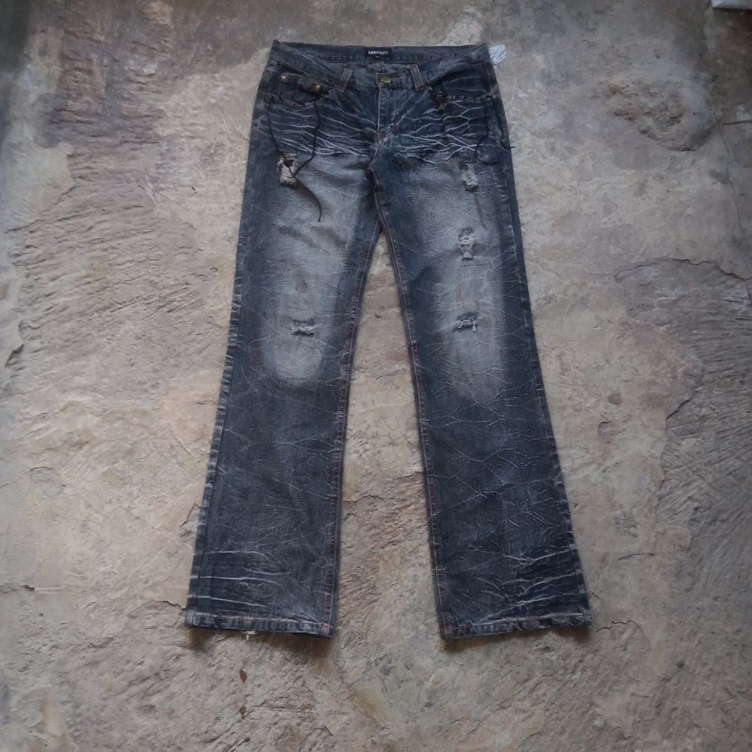 20471120 × Beauty Beast × Japanese Brand Japanese flare ripped lownox retro punk style Size US 32 / EU 48 - 1 Thumbnail