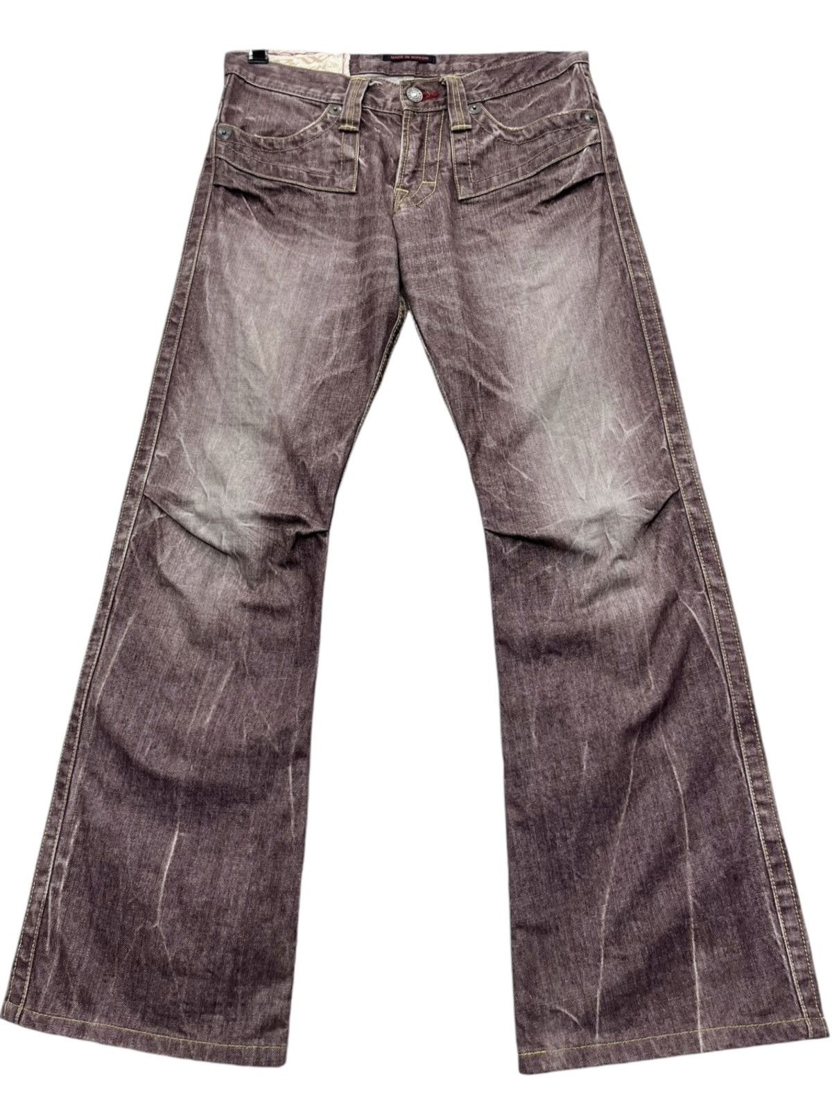 Blue Blue Japan 🔥MADE IN NIPPON💥BLOW CLAWMARK Chesnut Brown Denim FLARE💥 Size US 28 / EU 44 - 1 Thumbnail