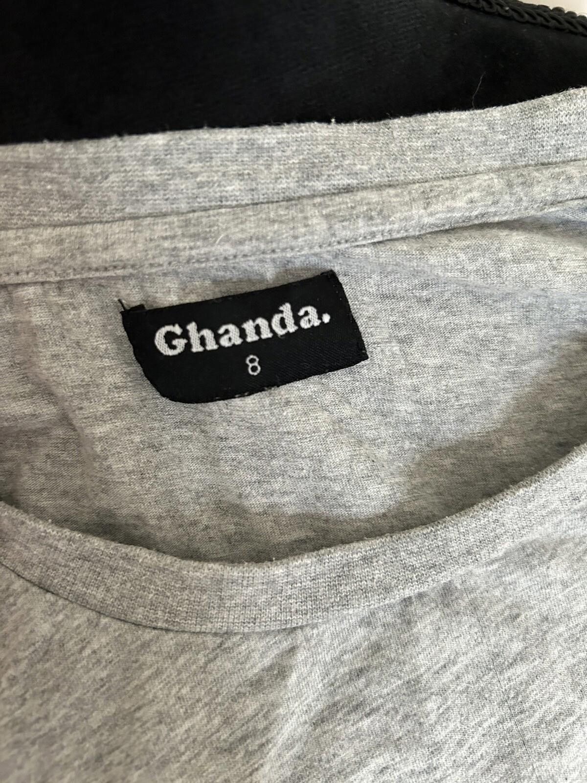 Designer Ghanda Women's Grey White Crop Top Long Sleeve - Size 8(002) Size S / US 4 / IT 40 - 8 Thumbnail