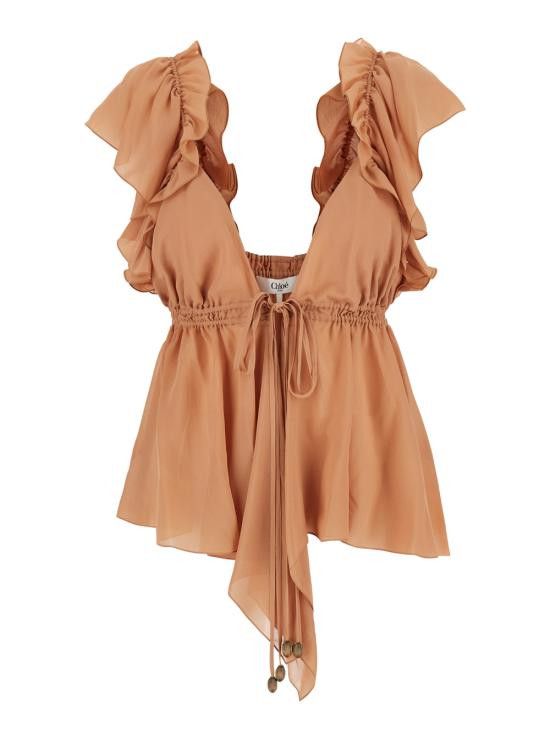 Chloe CHLOE Women Tops CH24AHT4100226W Beige Size XS / US 0-2 / IT 36-38 - 1 Thumbnail
