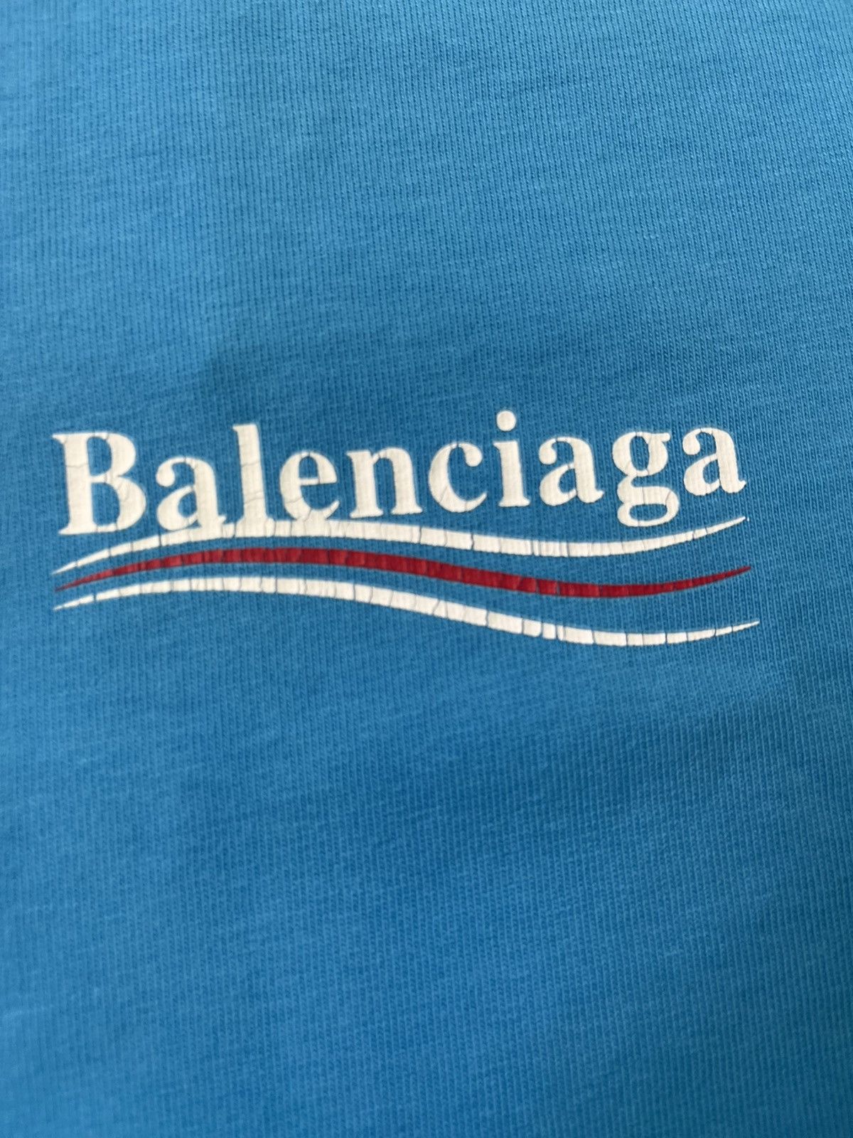 Balenciaga Balenciaga Political Campaign Logo Light Blue T-Shirt Size US XS / EU 42 / 0 - 4 Thumbnail