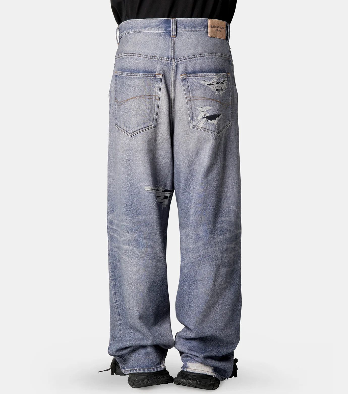 Balenciaga Balenciaga denim trompe l'oeil sweatpants / joggers Size US 34 / EU 50 - 2 Thumbnail