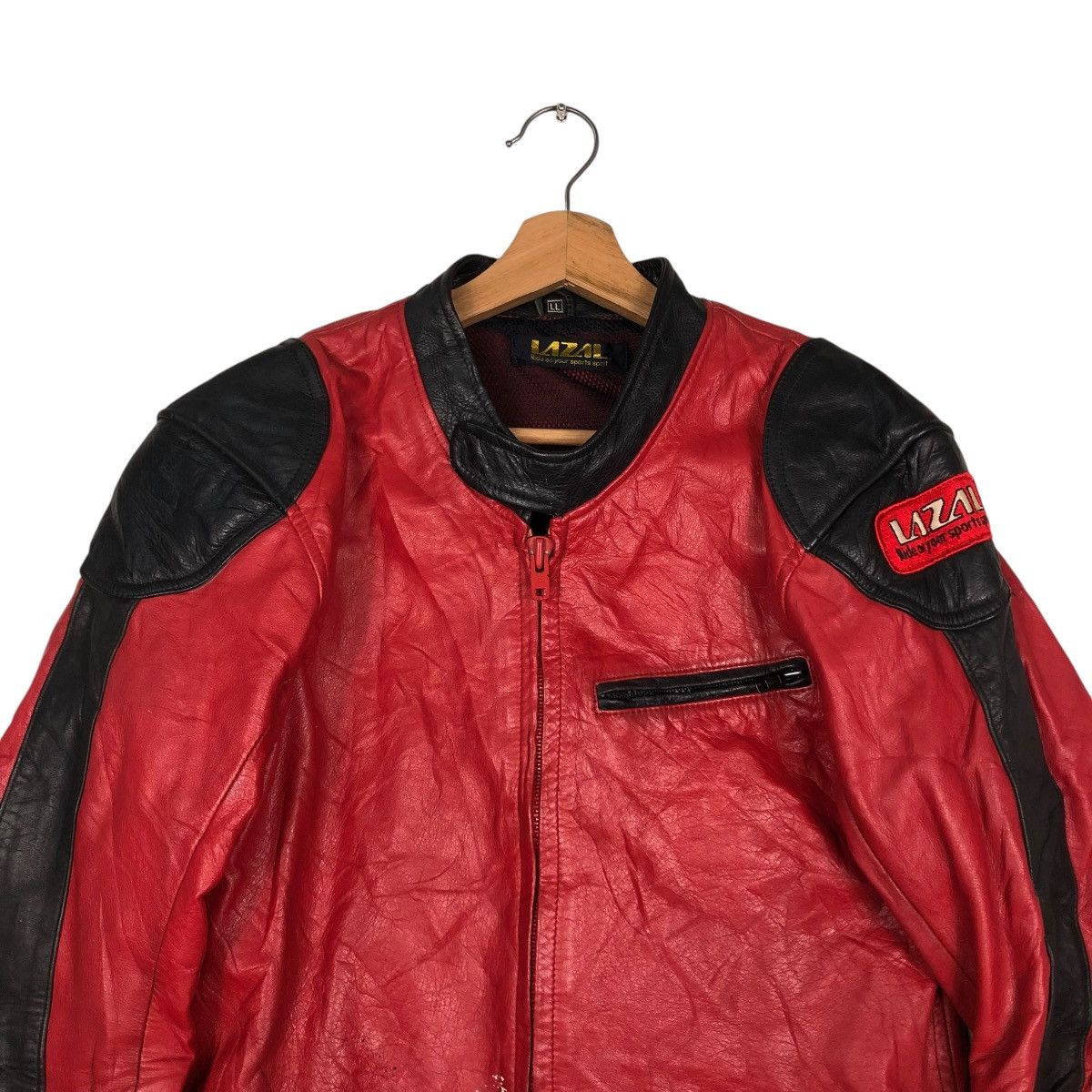 Kadoya 🔥VINTAGE CROPPED BIKER LEATHER JACKET LAZAL MOTORCROSS Size US L / EU 52-54 / 3 - 5 Thumbnail