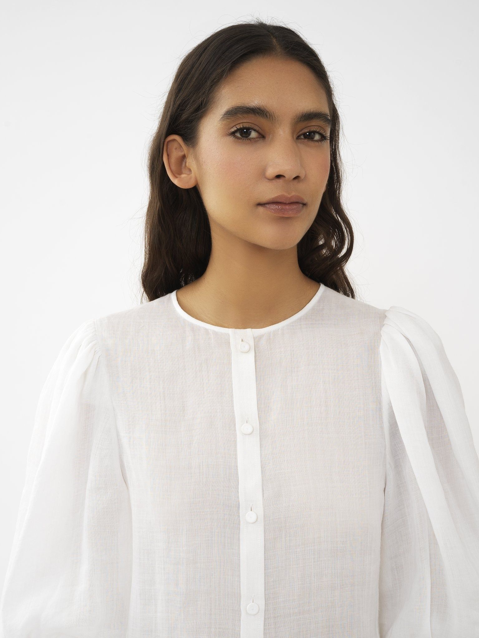 Chloe oc11z0525 Collarless Blouse in White Size S / US 4 / IT 40 - 5 Thumbnail