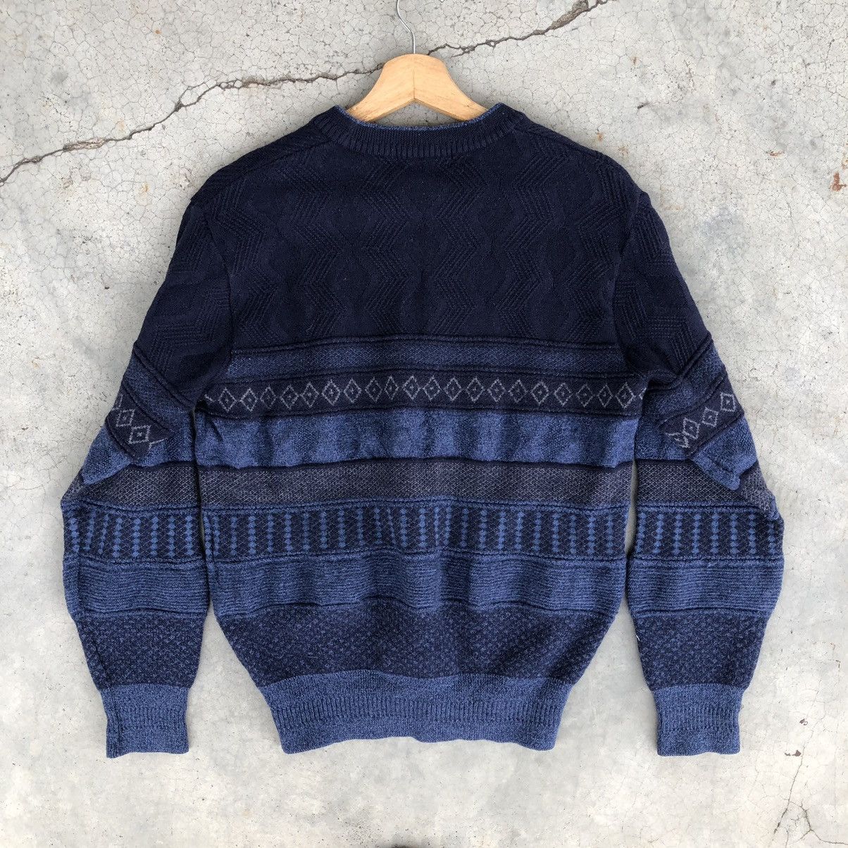 Japanese Brand 🔴Vintage Knitsweater Strecth/Memeri Like Coogi Pattern Size US M / EU 48-50 / 2 - 9 Thumbnail