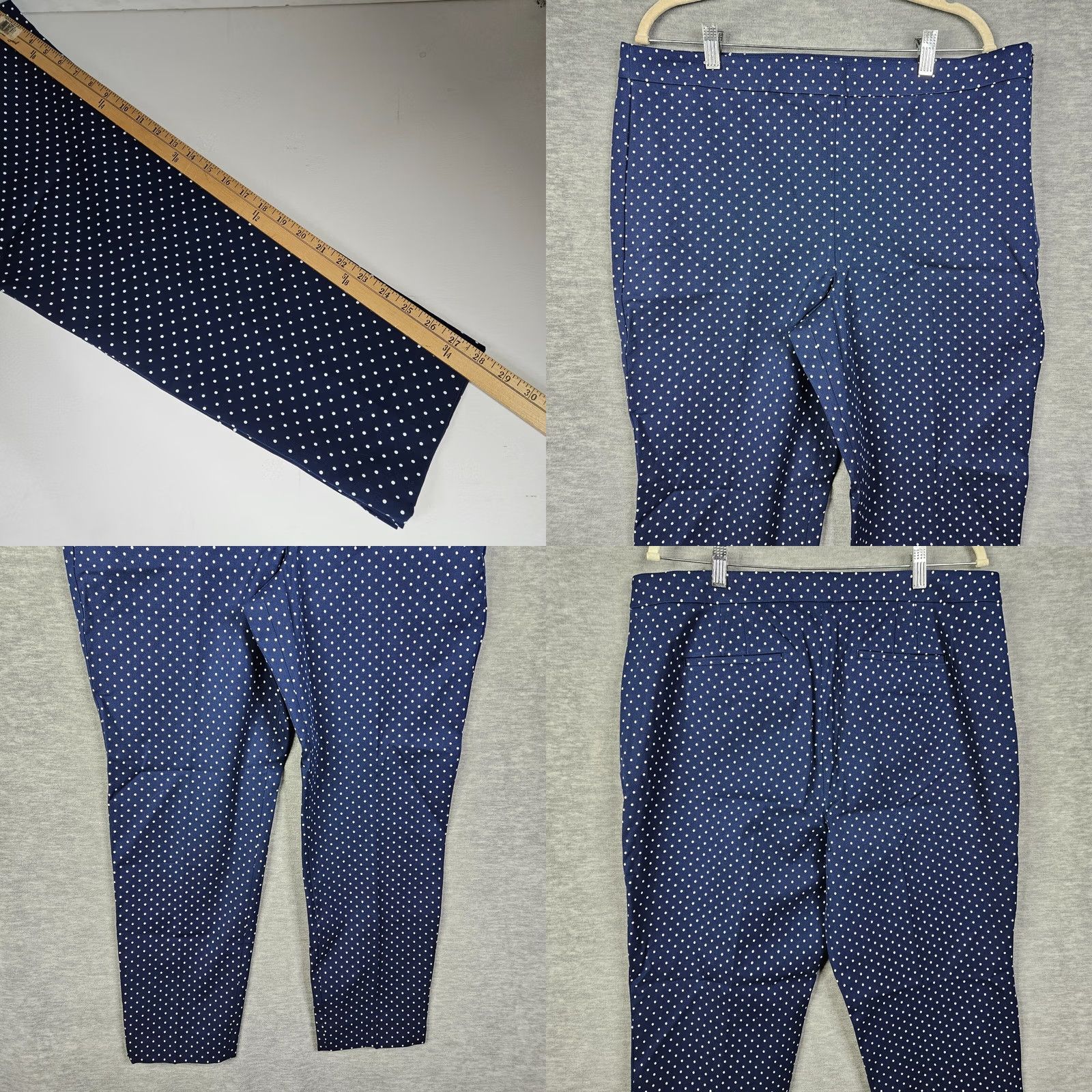 Talbots TALBOTS Women’s Navy White Polka Dot Chatham Ankle Pant Size 16 Size 38" / US 16 / IT 52 - 8 Thumbnail
