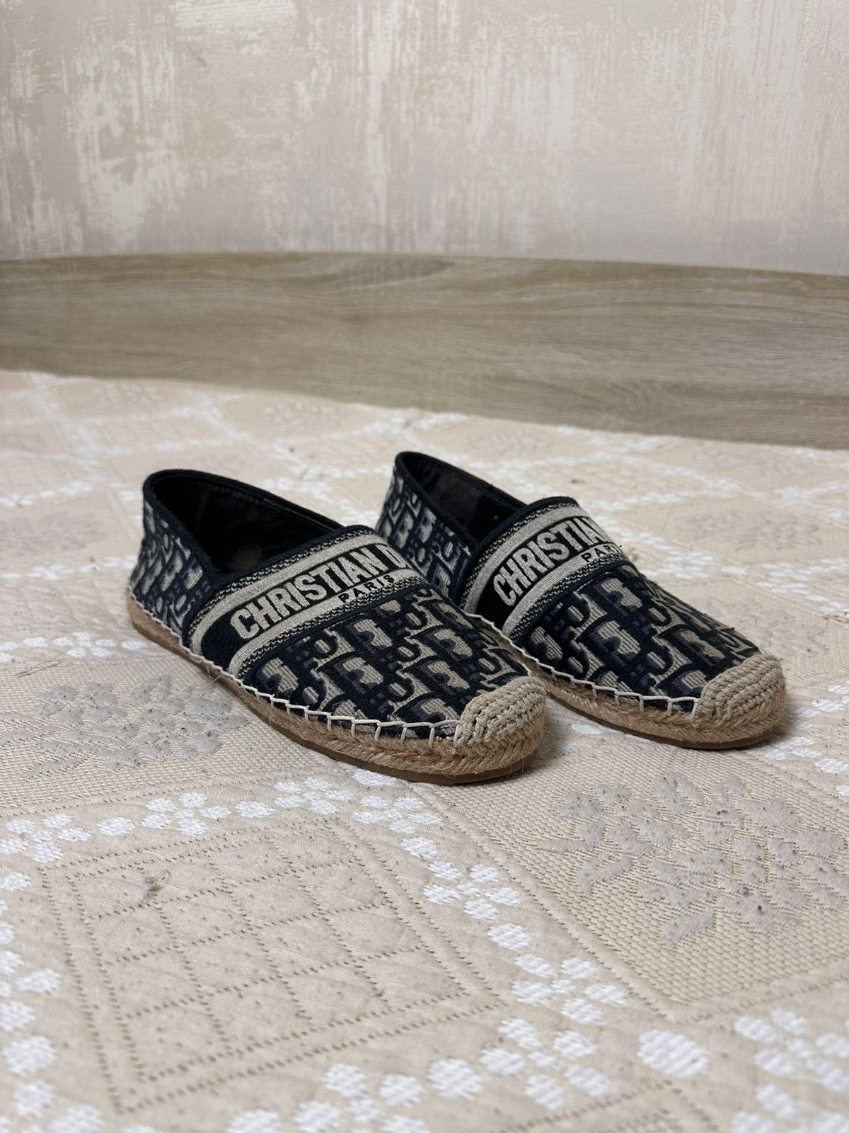 Dior 🔥 Dior Granville Oblique CD Logo Embroidered Espadrille Rare Size US 9 / IT 39 - 3 Thumbnail