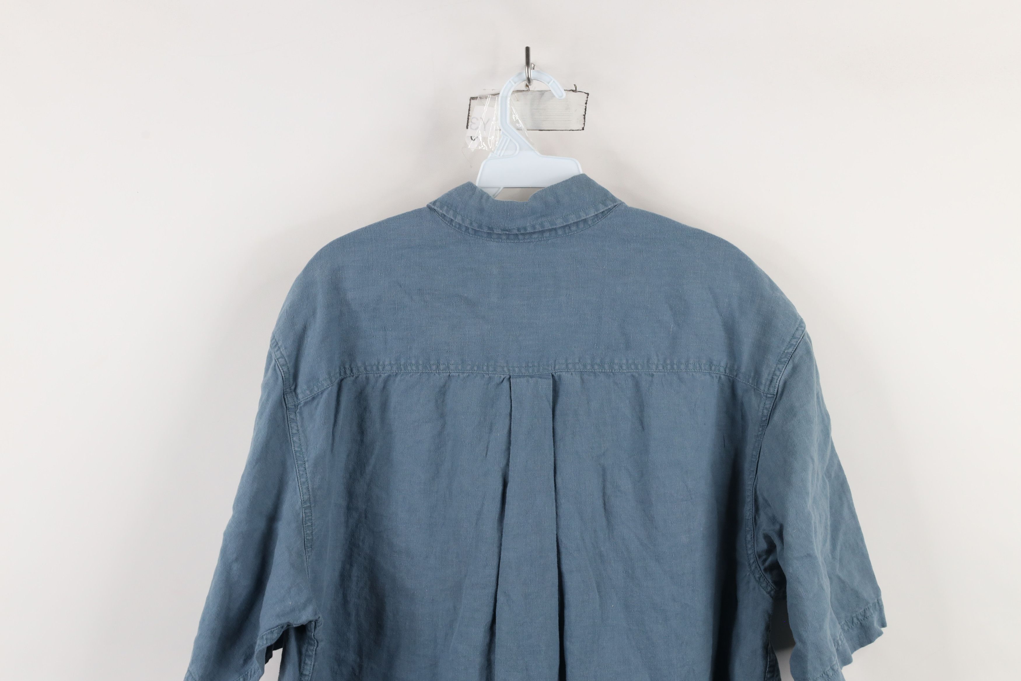 Eddie Bauer × Vintage Vintage 90s Eddie Bauer Linen Short Sleeve Button Shirt Size US L / EU 52-54 / 3 - 9 Thumbnail