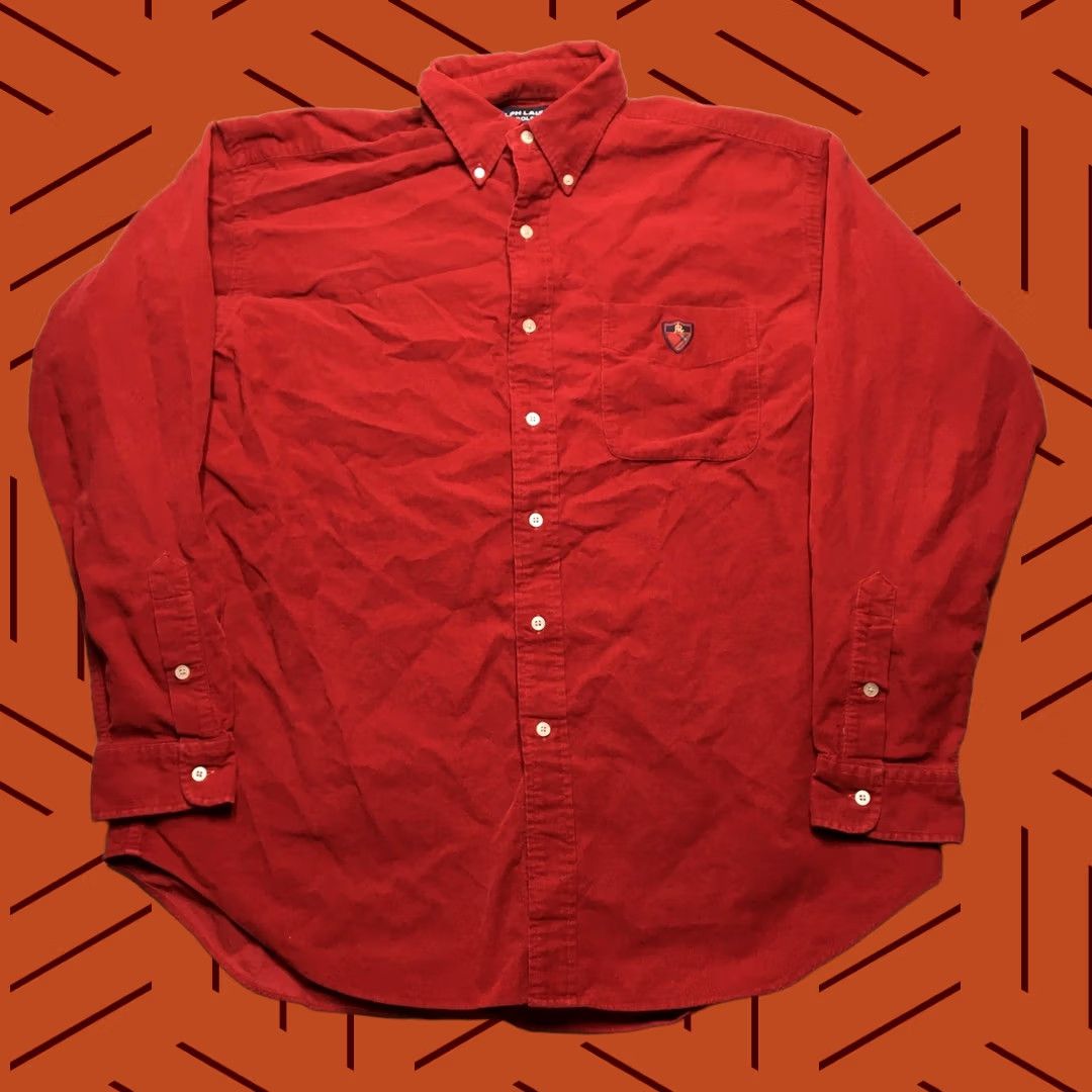 Ralph Lauren Ralph Lauren Golf Corduroy Shirt Mens Large Red Tilden Button Down Long Sleeve Size US L / EU 52-54 / 3 - 1 Thumbnail