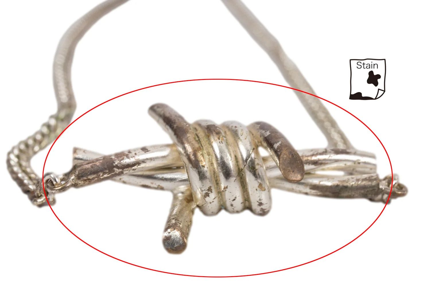 Maison Margiela Barbed Wire Design Necklace in Silver Size ONE SIZE - 6 Thumbnail