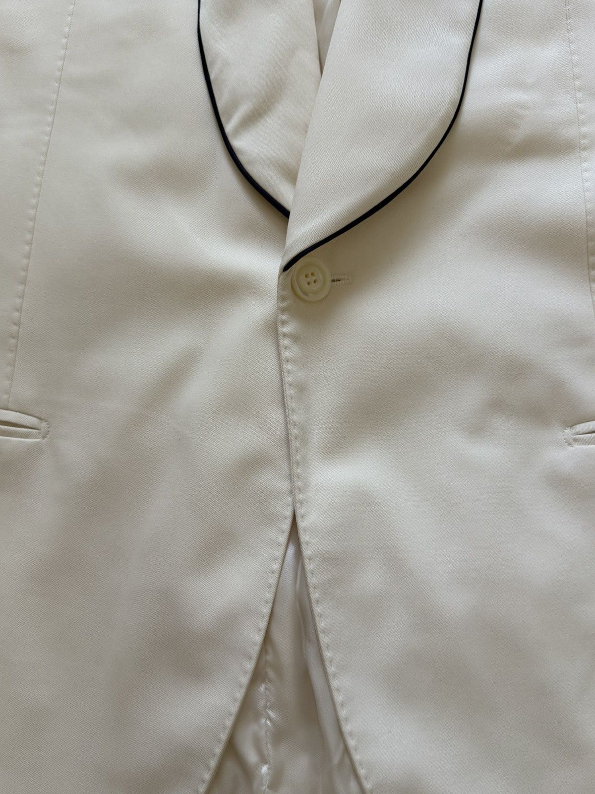 Brunello Cucinelli Brunello cucinelli off white silk formal blazer Size 48S - 3 Thumbnail