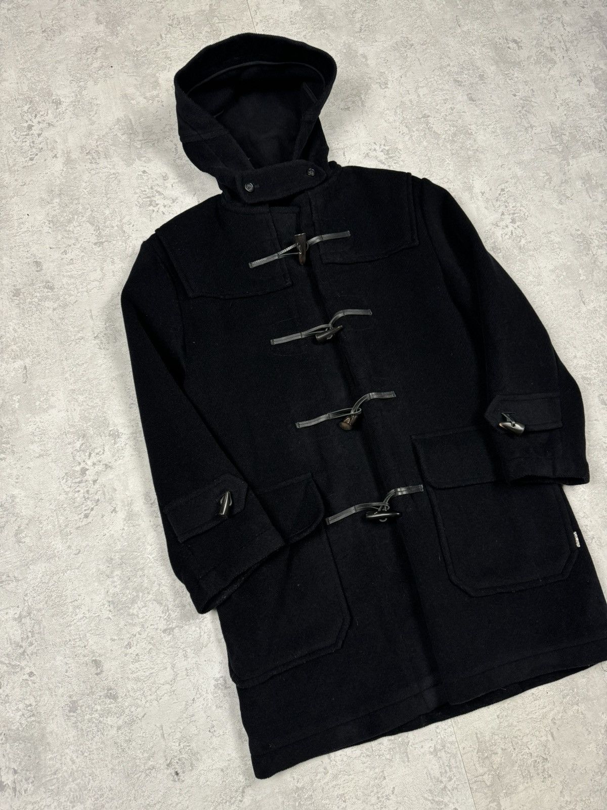Burberry Burberry London Wool Duffle Coat Black Toggle Hooded Jacket Size US L / EU 52-54 / 3 - 2 Thumbnail
